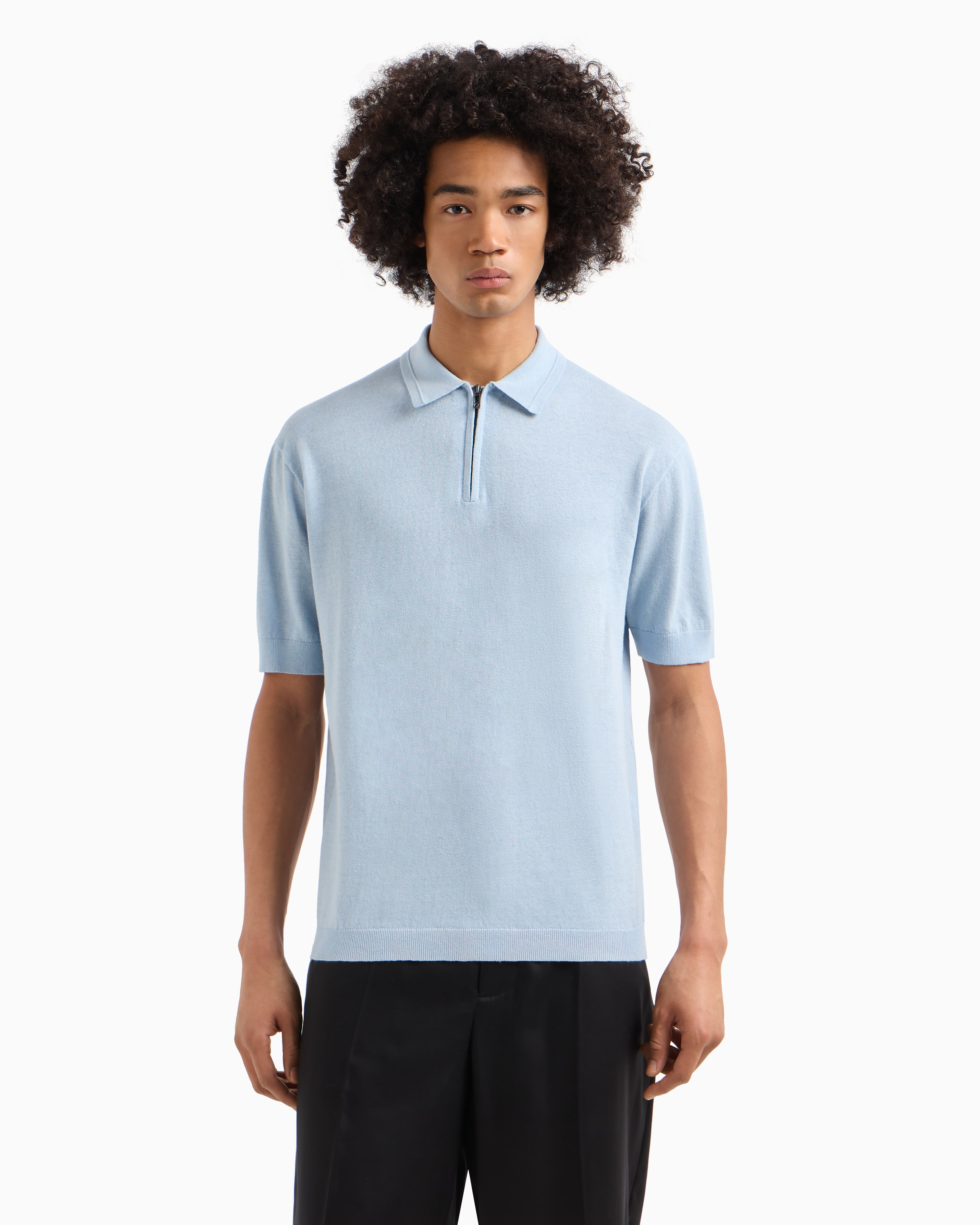 Armani Exchange - Knitted Tops, Man, Light Blue, Size: