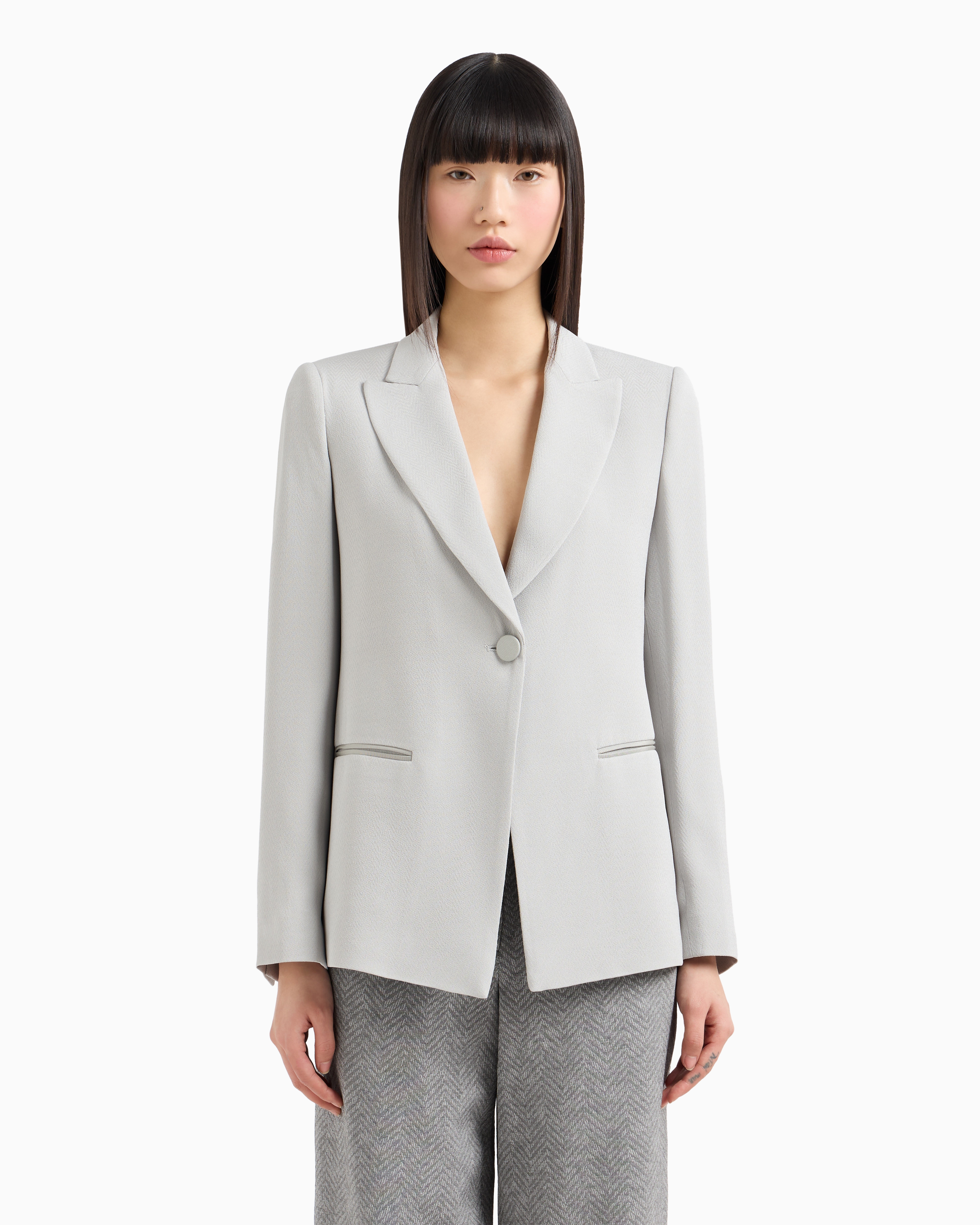 アウターその他 EMPORIO ARMANI Woman Blazer Grey EW000979TE12255 O8002 EW000979_TE12255_O8002_E_SS202
