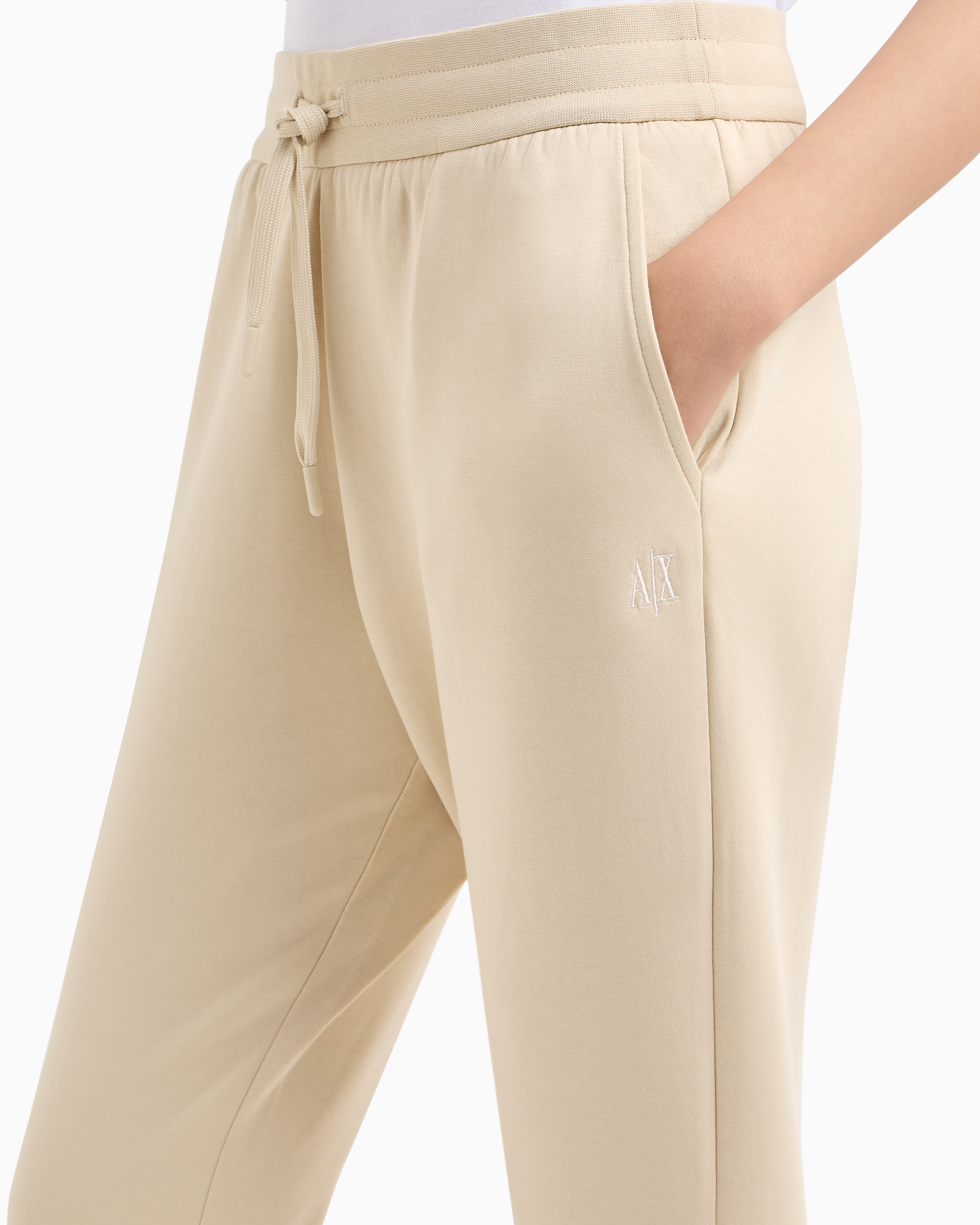 Armani Exchange - Icon Jogger Pants, Woman, Beige, Size: