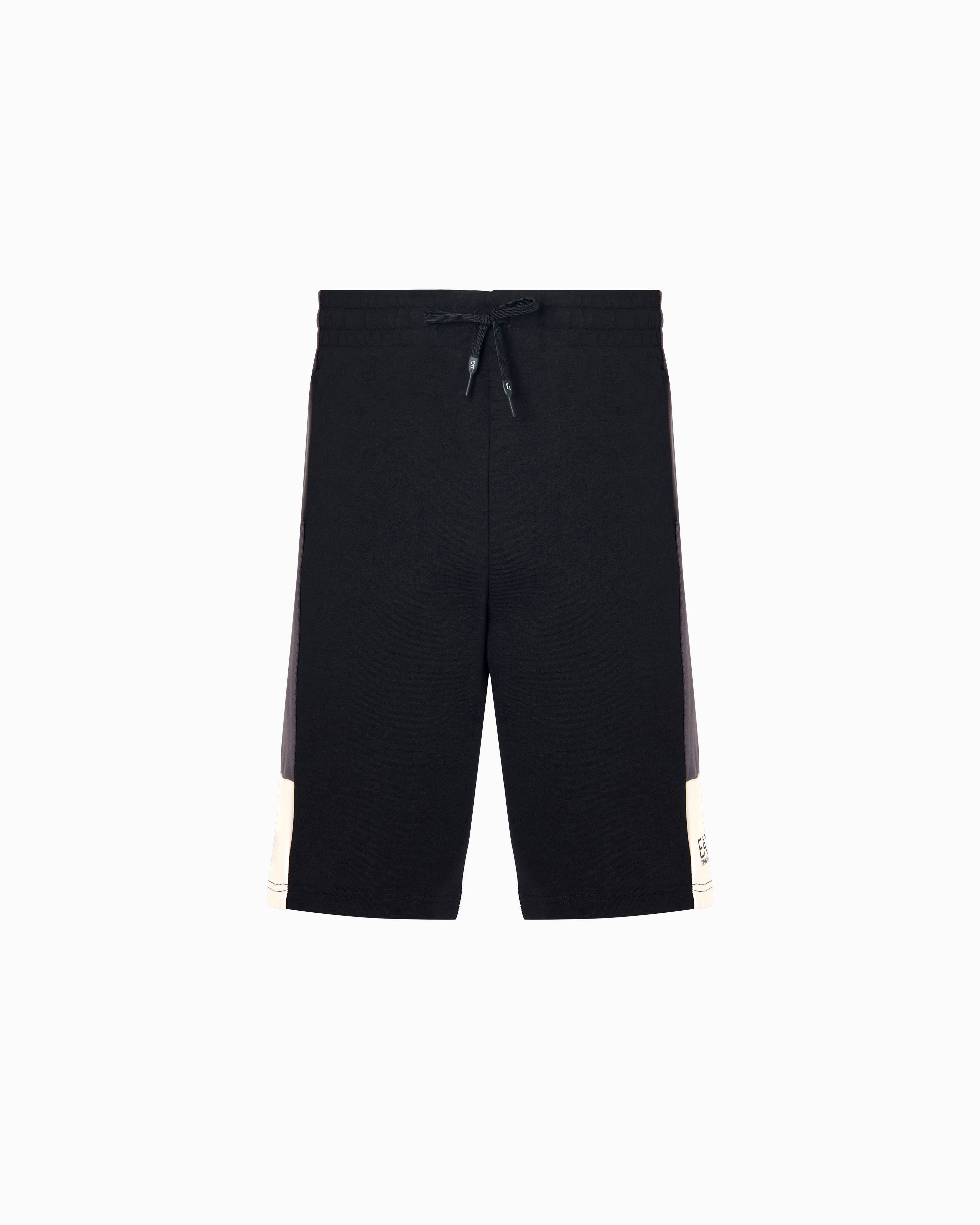 Ea7 Summer Block Cotton-blend Bermuda Shorts In Schwarz