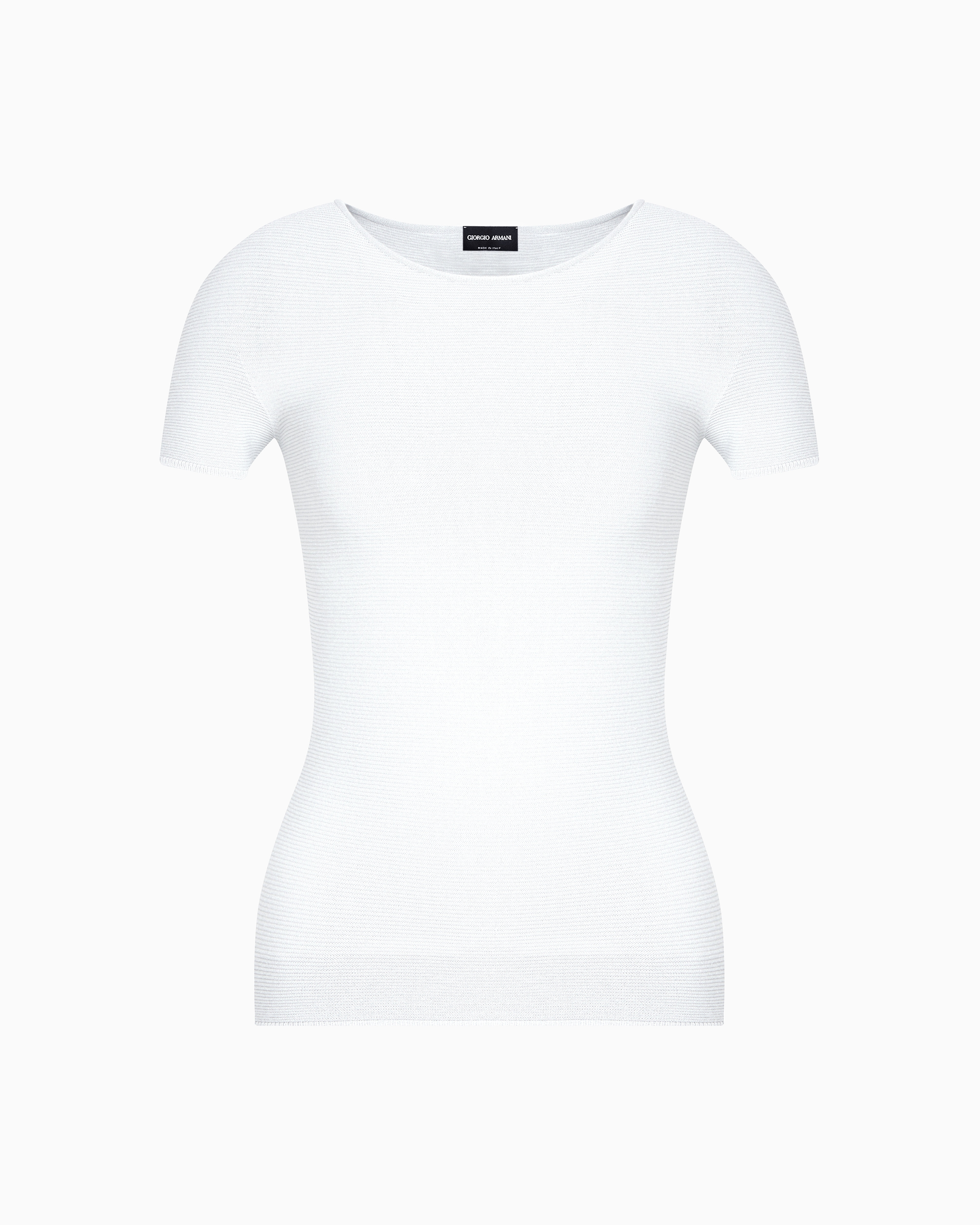 Giorgio Armani Links-stitch Viscose Short-sleeved Jumper In Grey