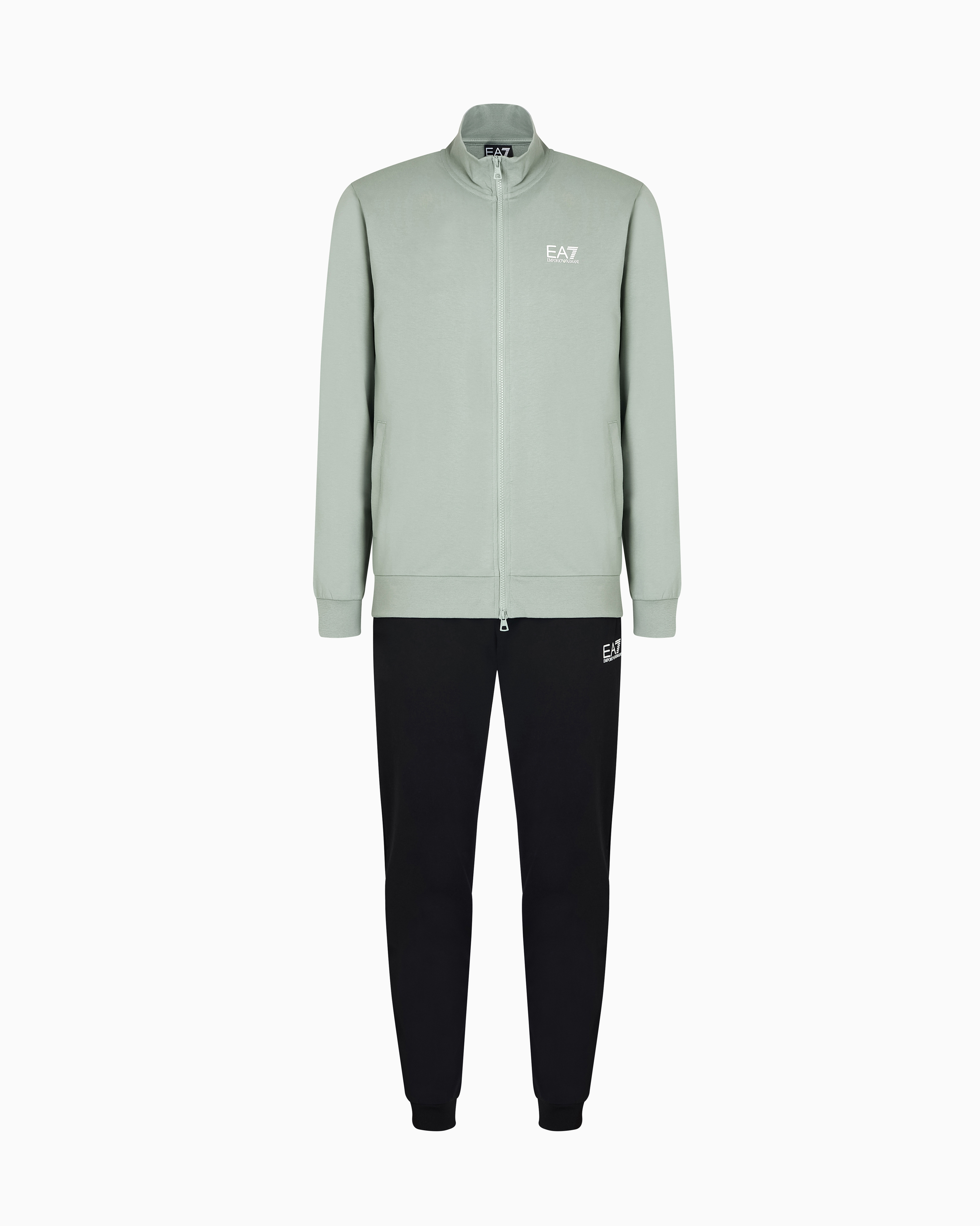 Ea7 Core Identity Cotton Tracksuit In Green