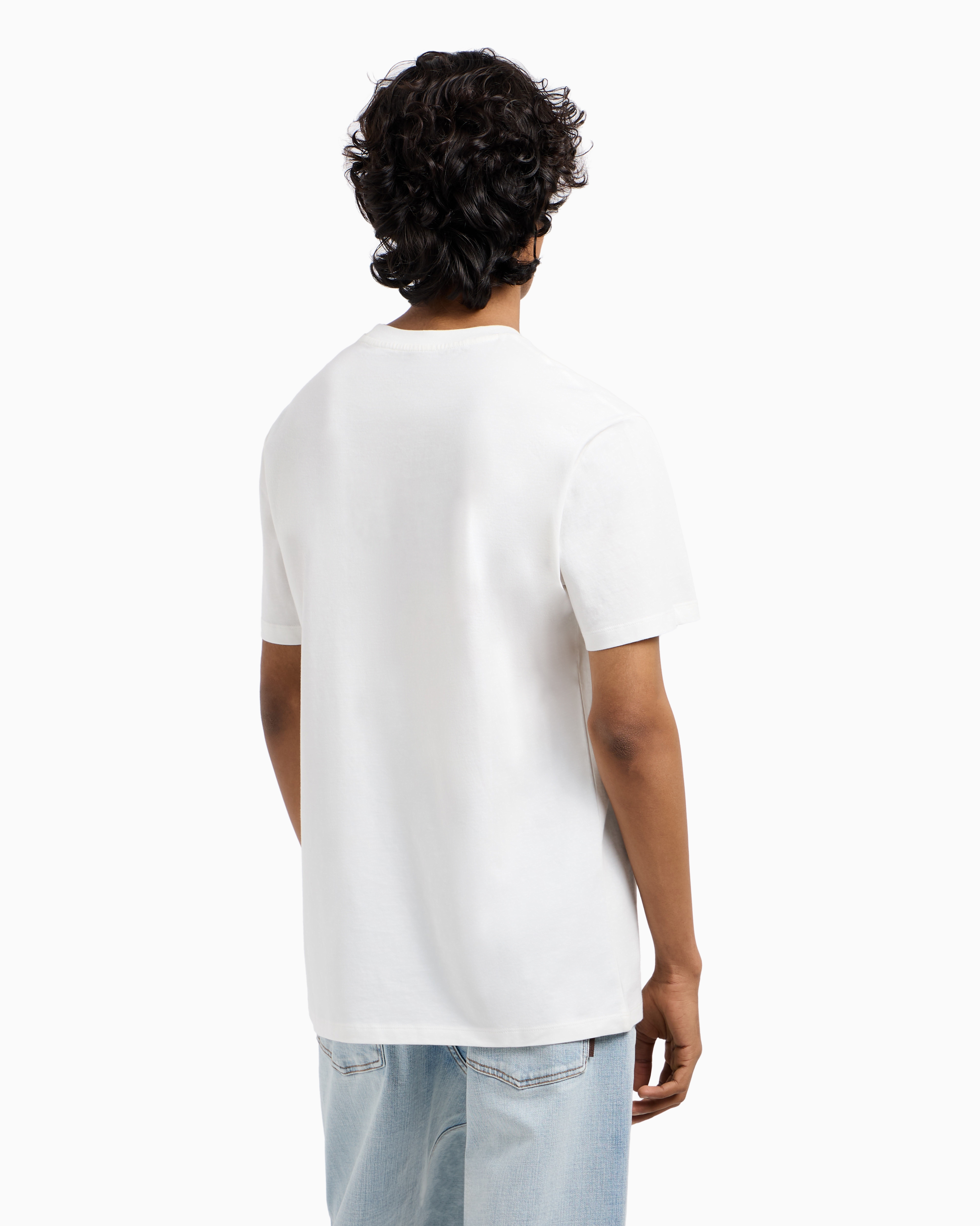 Regular fit cotton T-shirt with logo | Armani Exchange
