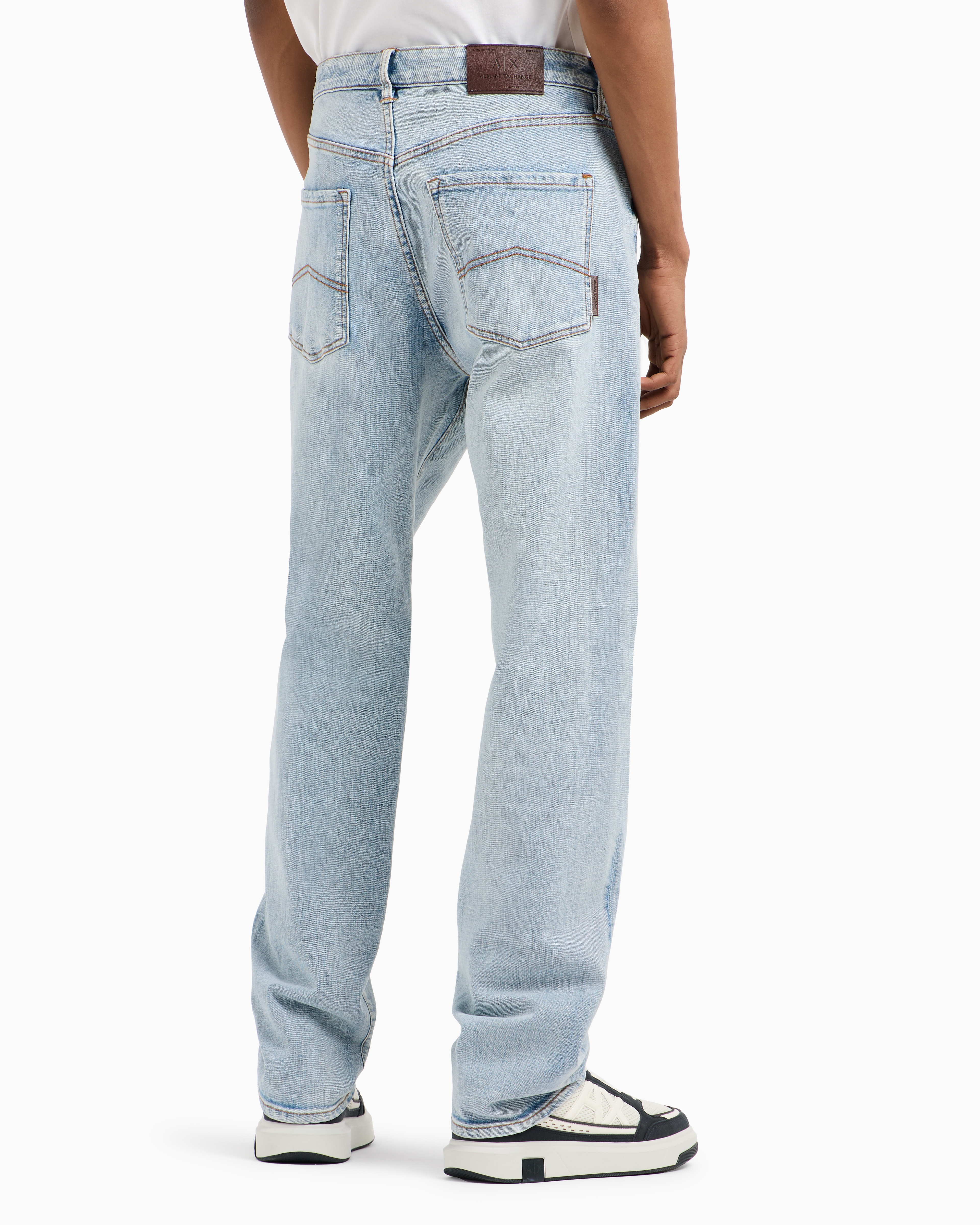 J88 relaxed straight jeans stone washed cotton denim