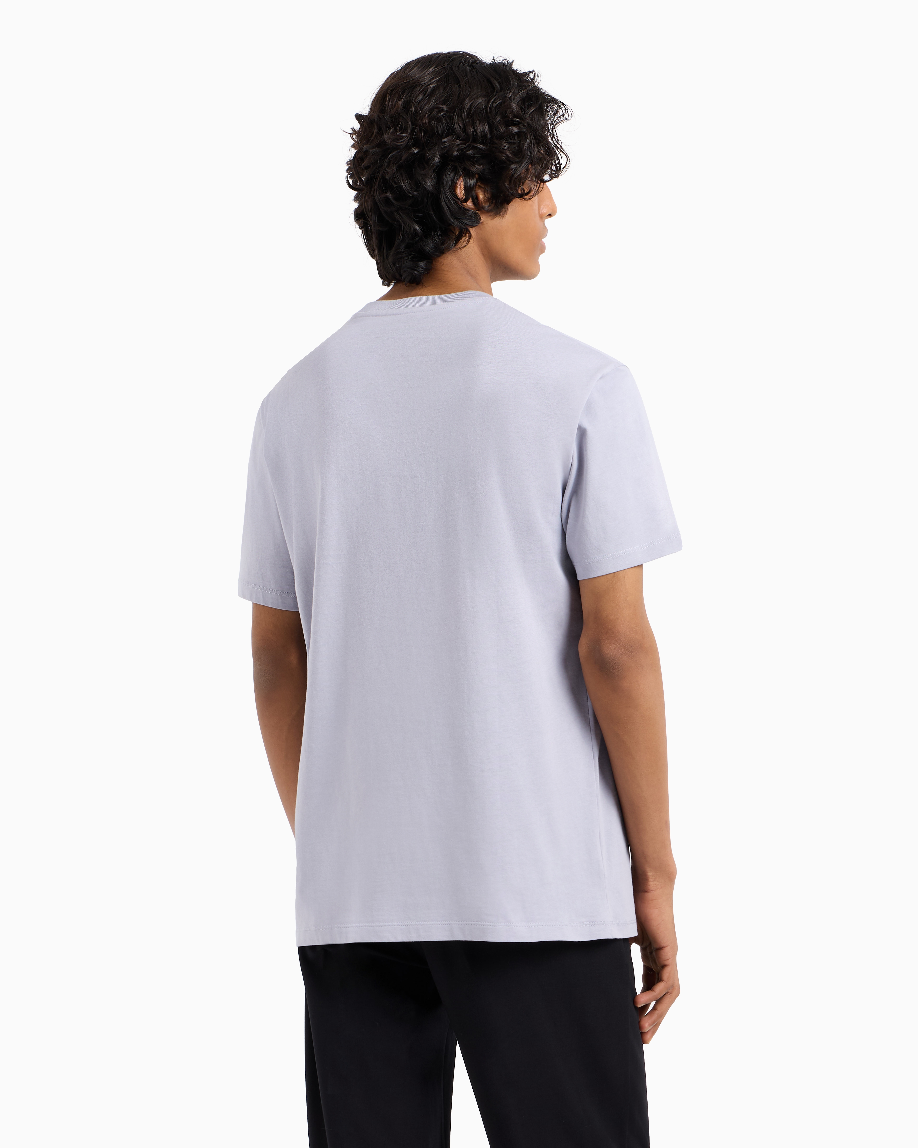 Armani Exchange - Regular fit T-shirt with logo , Man, Purple, Size: