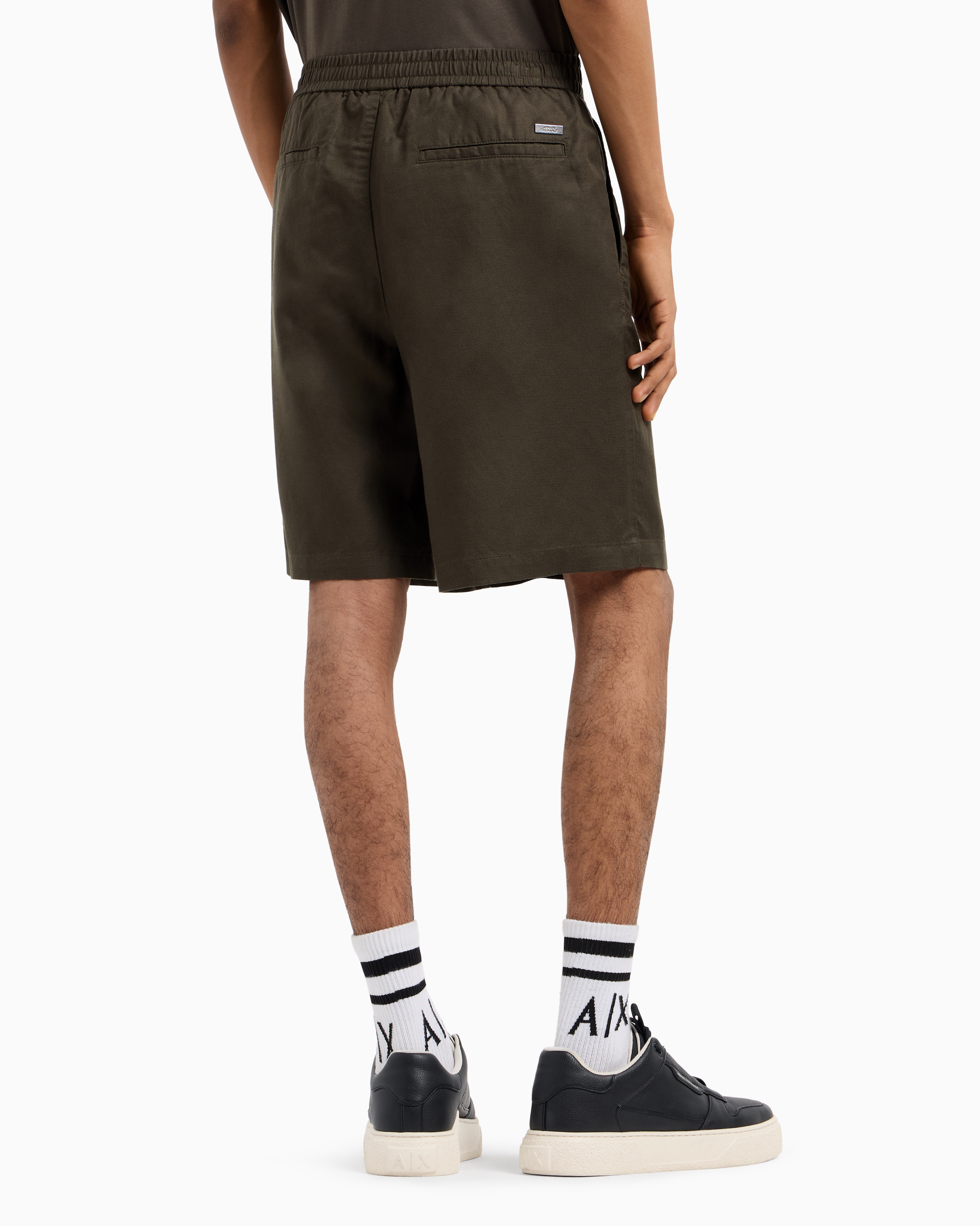 Linen and lyocell chino trousers