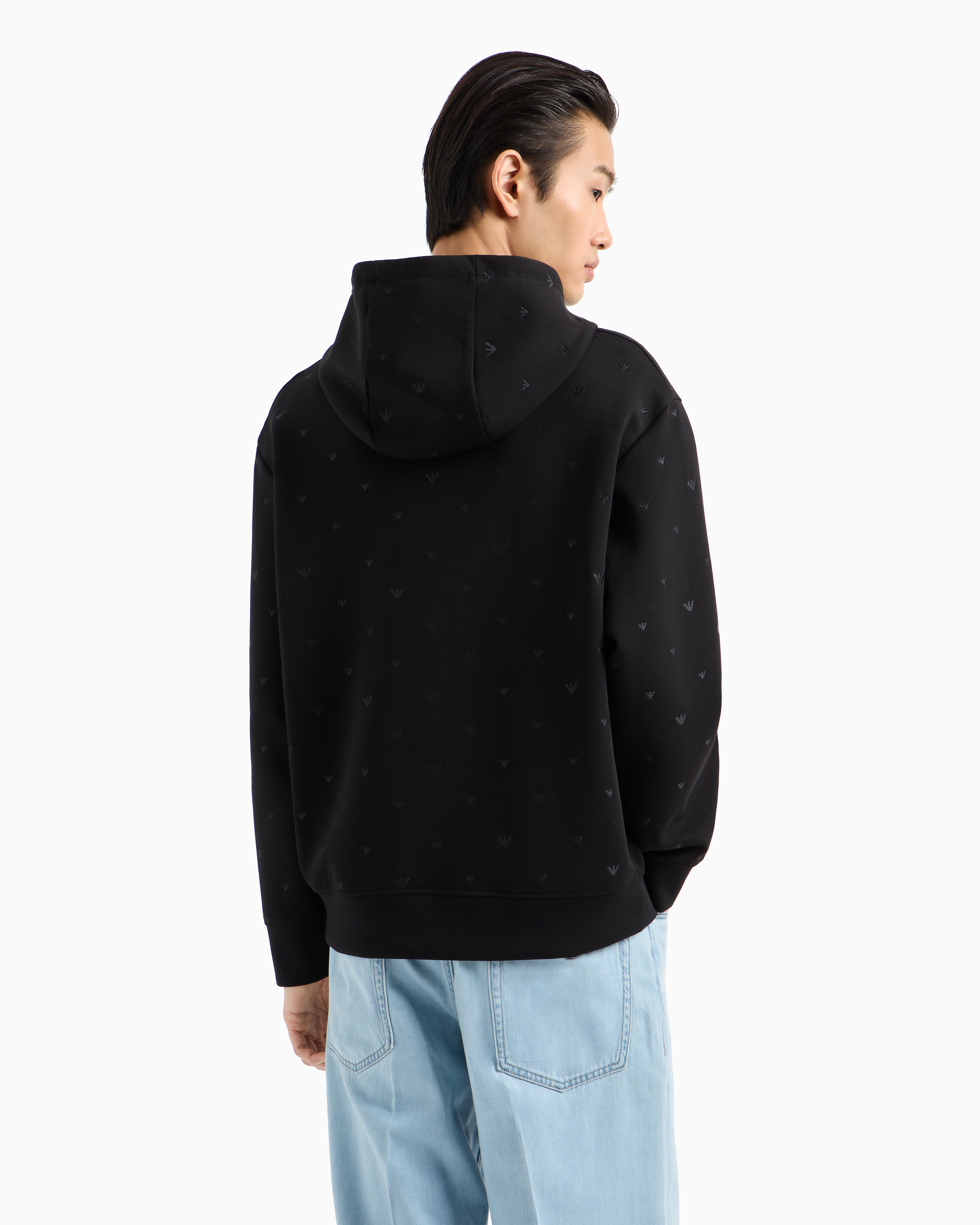 EMPORIO ARMANI▼ASV ピース コットン フード スウェットシャツ ASV Peaceカプセルコレクション 半袖スウェットシャツ
