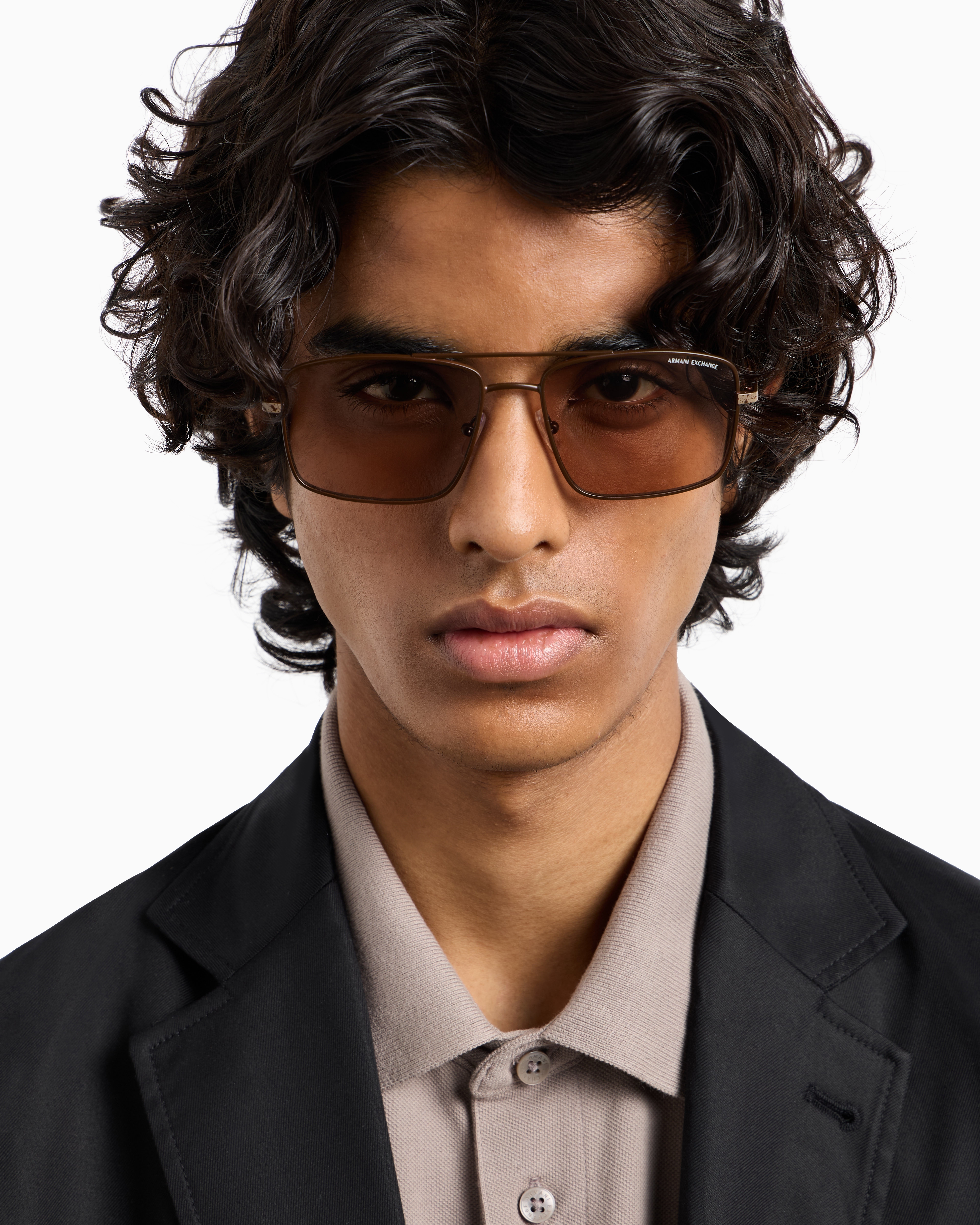Armani Exchange - Men’s aviator sunglasses, Man, Brown, Size: 57L