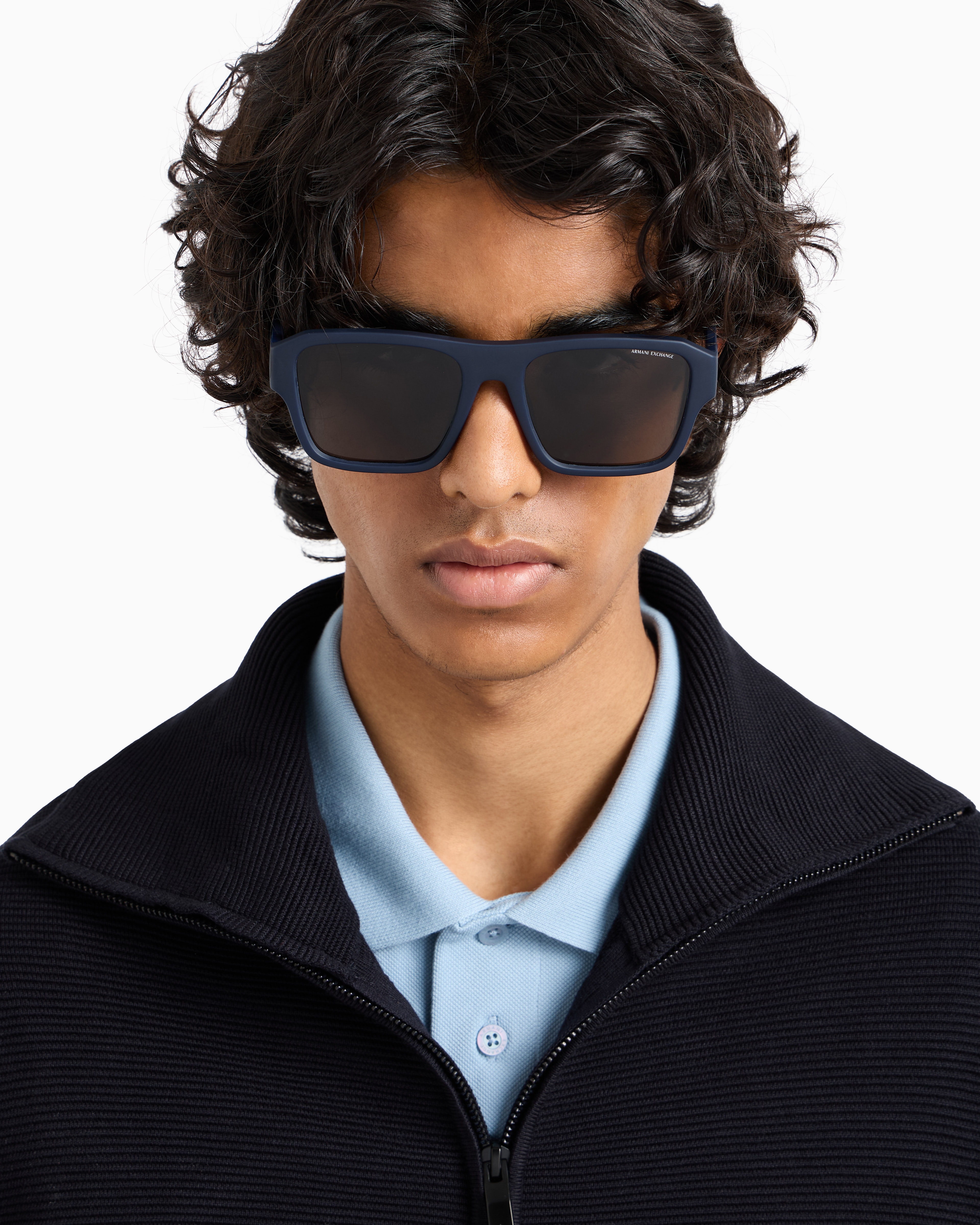 Armani Exchange - Men’s square sunglasses, Man, Blue, Size: 56L
