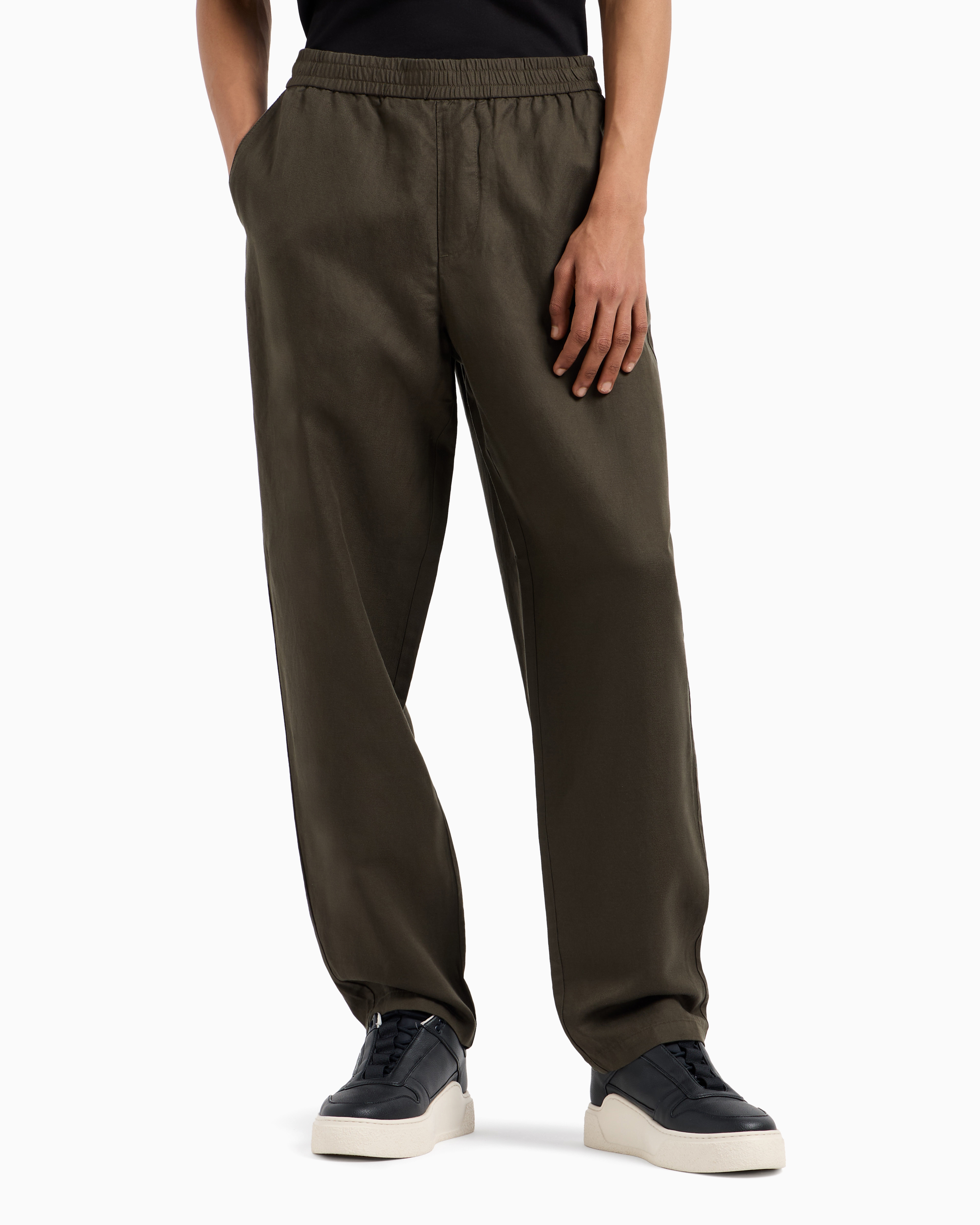 ARMANI EXCHANGE ストレートチノパンツ ベージュ/VW235 リネンミックス チノパンツ | Armani Exchange