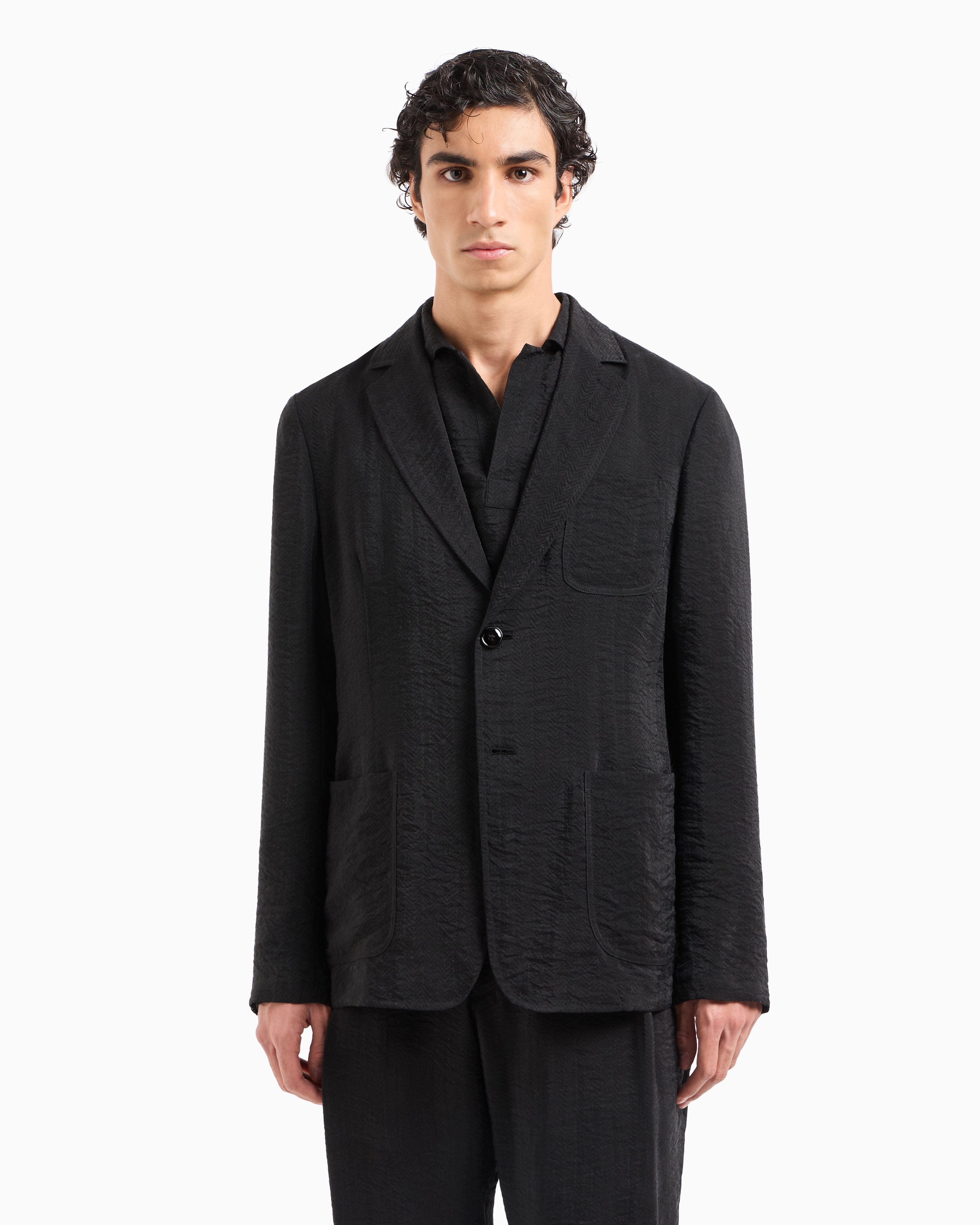 シングルブレストジャケット キュプラ ジャカード | Giorgio Armani