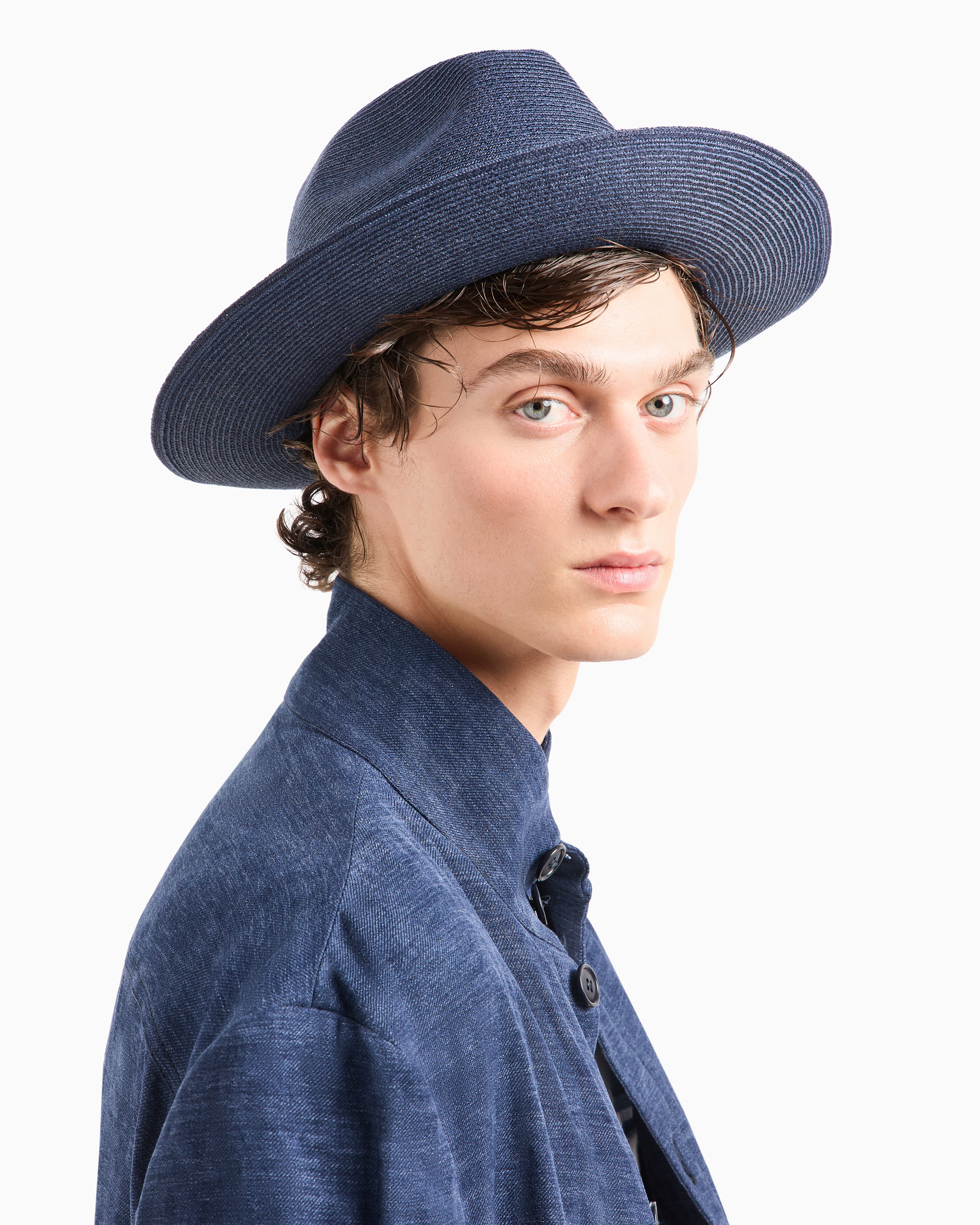 Giorgio Armani Ribbon-detail Woven Hat