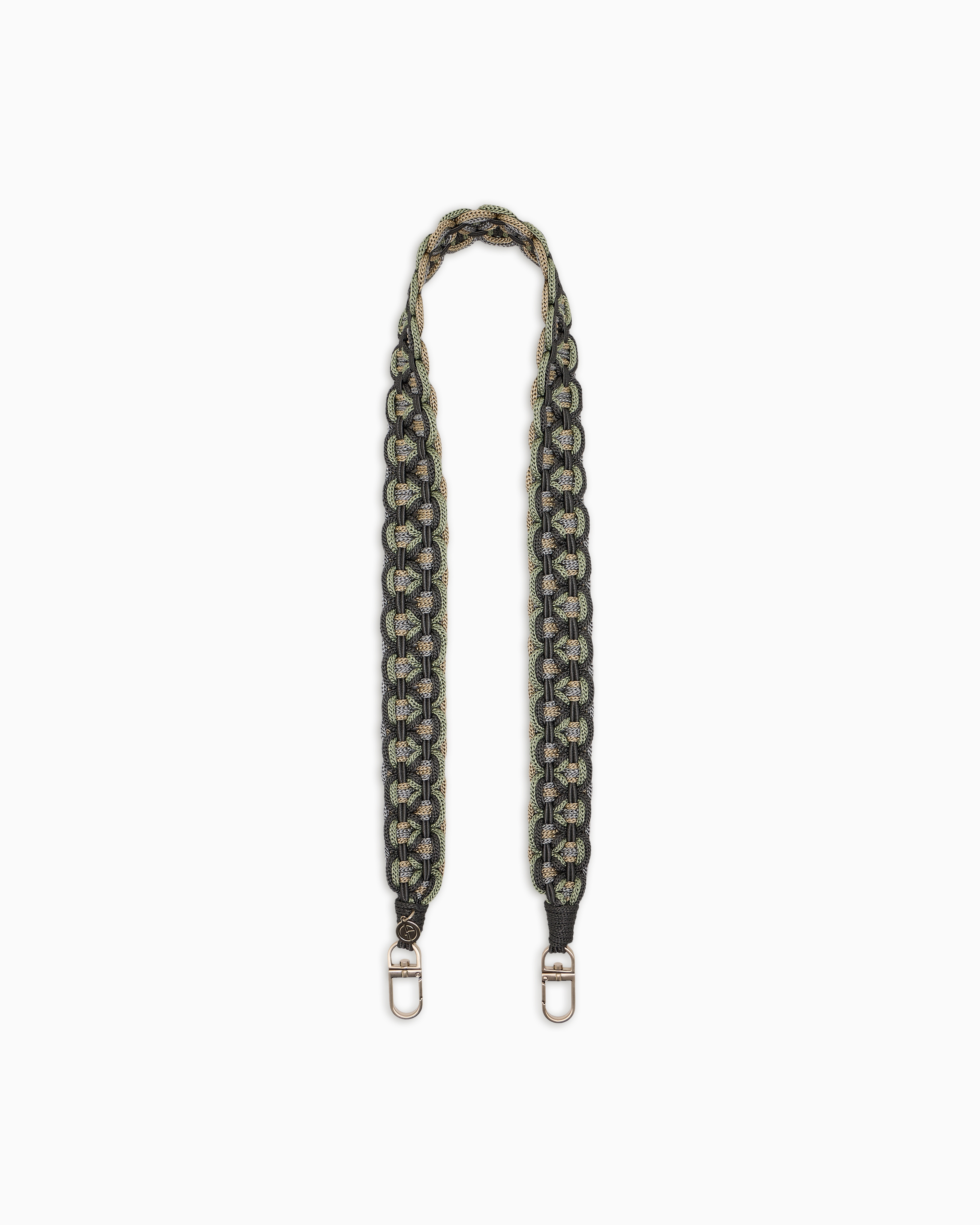 Giorgio Armani Rope Shoulder Strap With A Woven Motif In Green