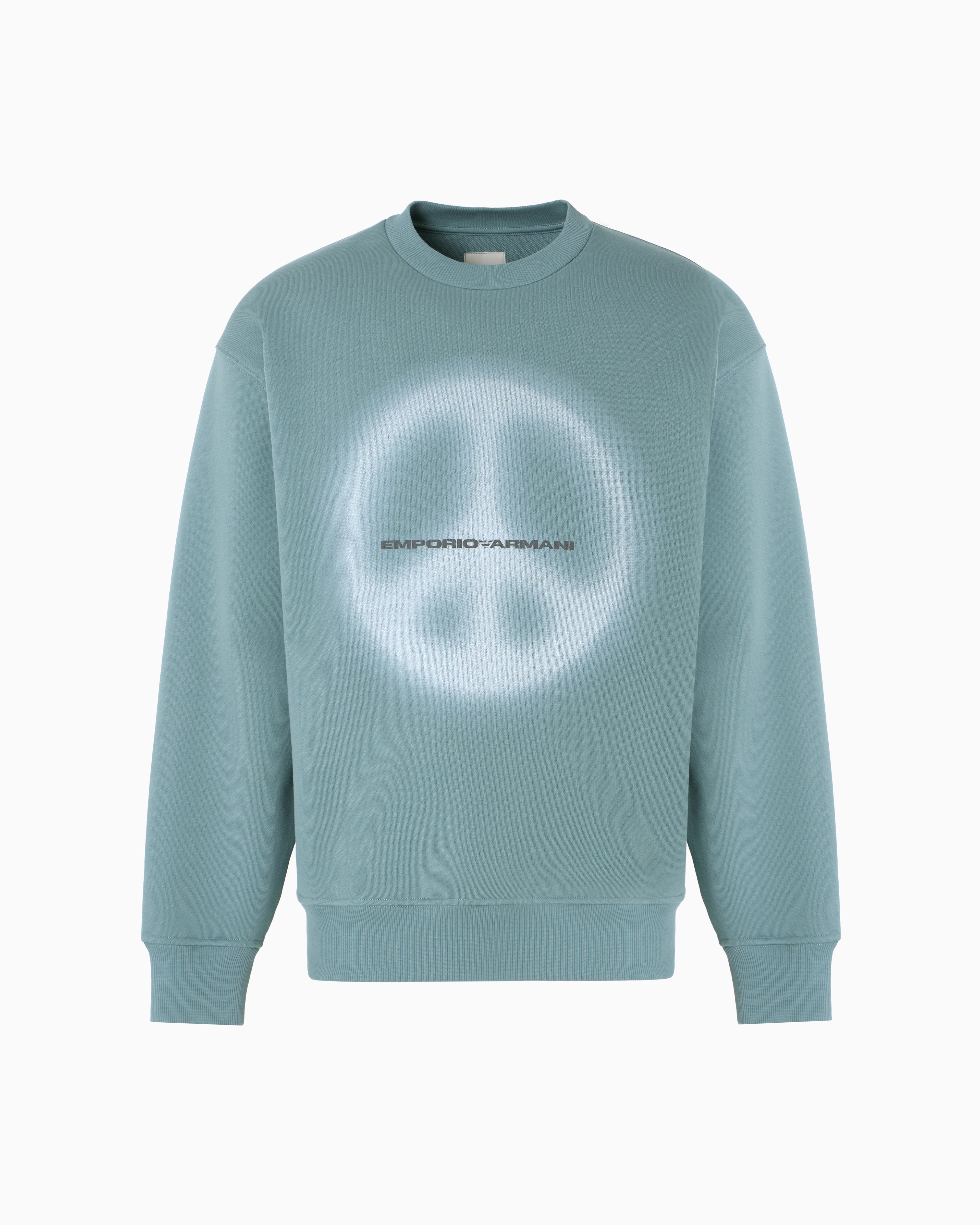 Emporio Armani Asv Sweatshirt With Oversized Print From The Peace Capsule Collection In Blue