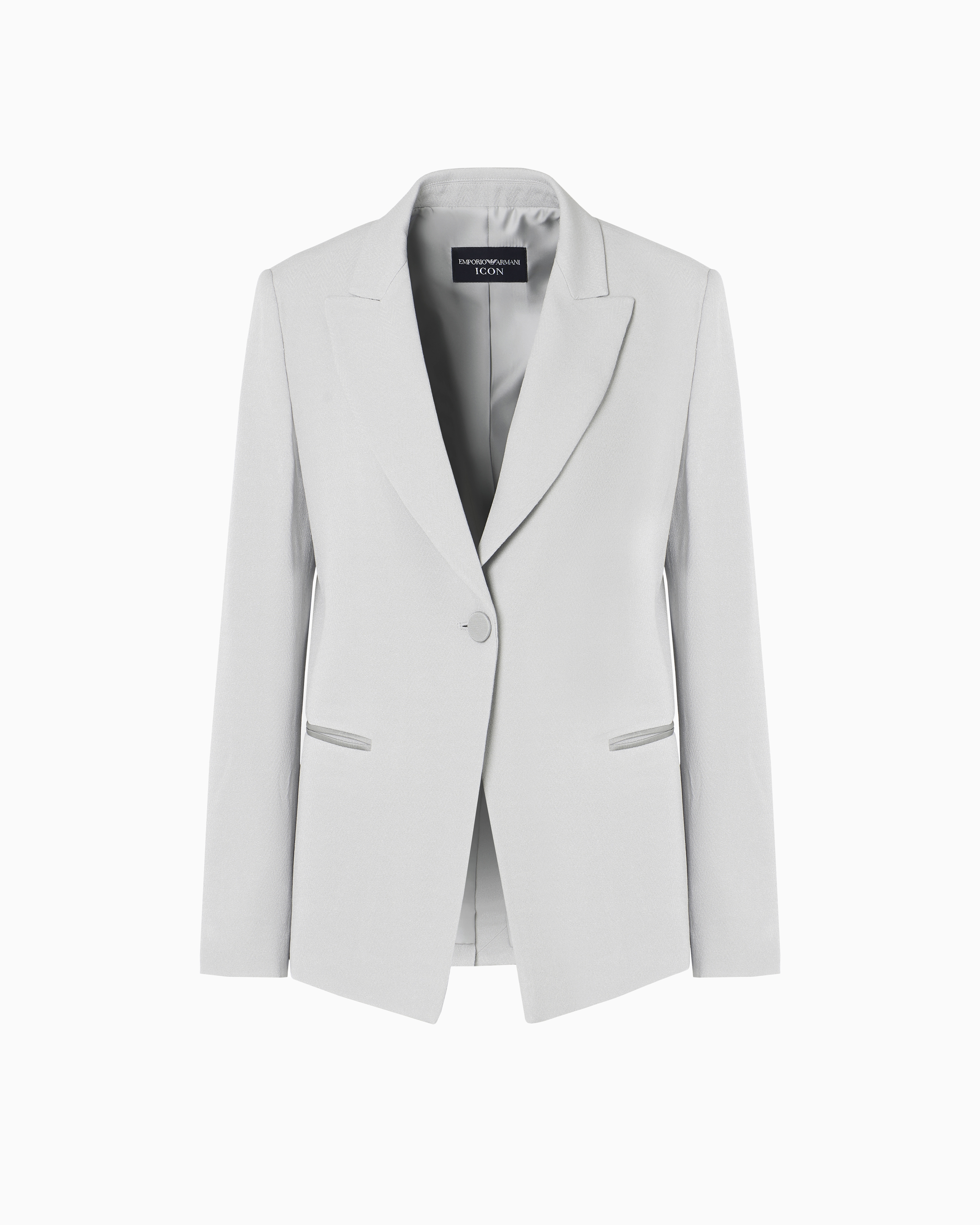 アウターその他 EMPORIO ARMANI Woman Blazer Grey EW000979TE12255 O8002 Icon chevron acetate-blend single-breasted blazer | Emporio