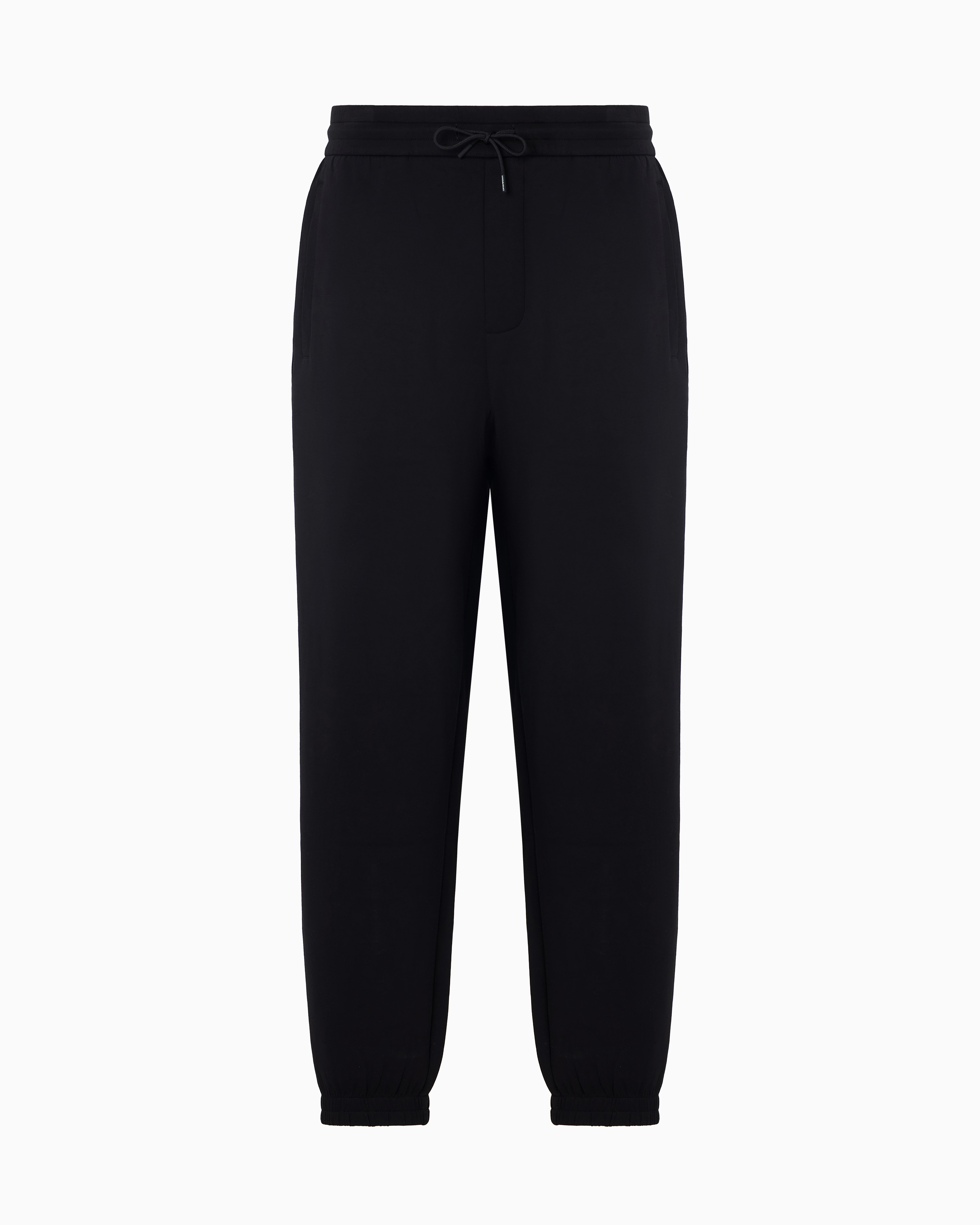 Emporio Armani Double Jersey Drawstring Joggers In Black
