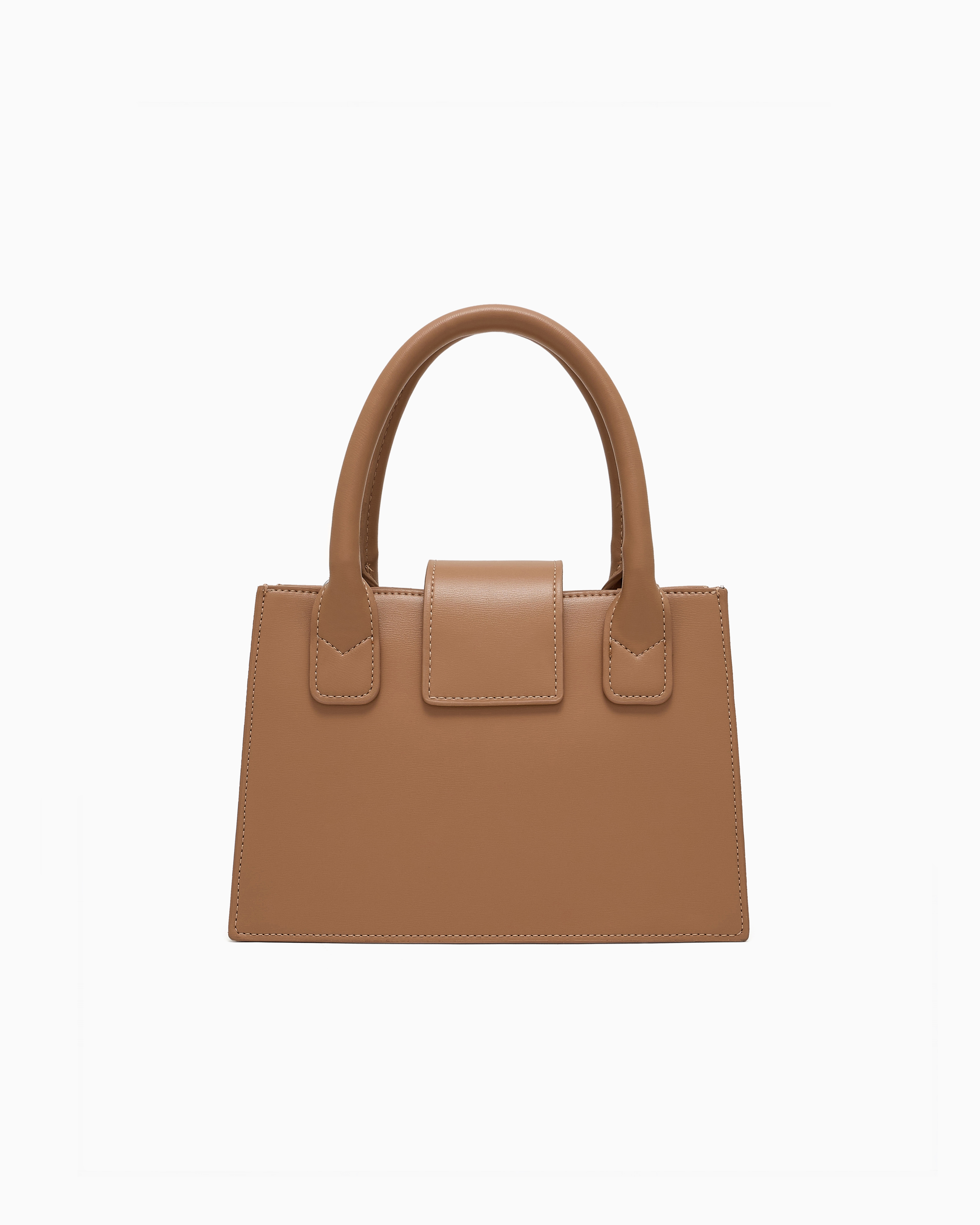 Armani Exchange Asv Small Trapeze Handbag In Camel