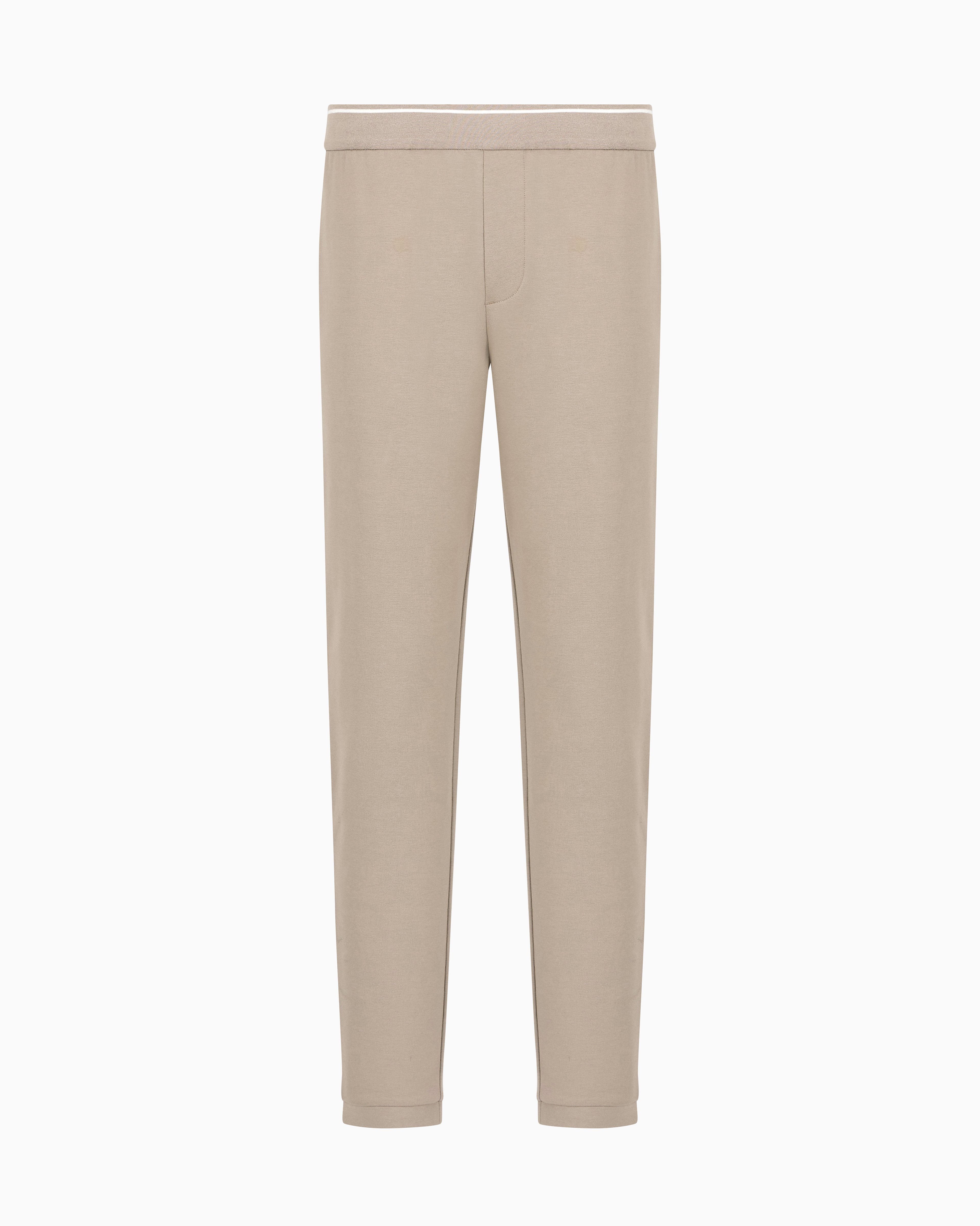 Armani Exchange Soft Yarn Jogger Pants With Logo In Beige