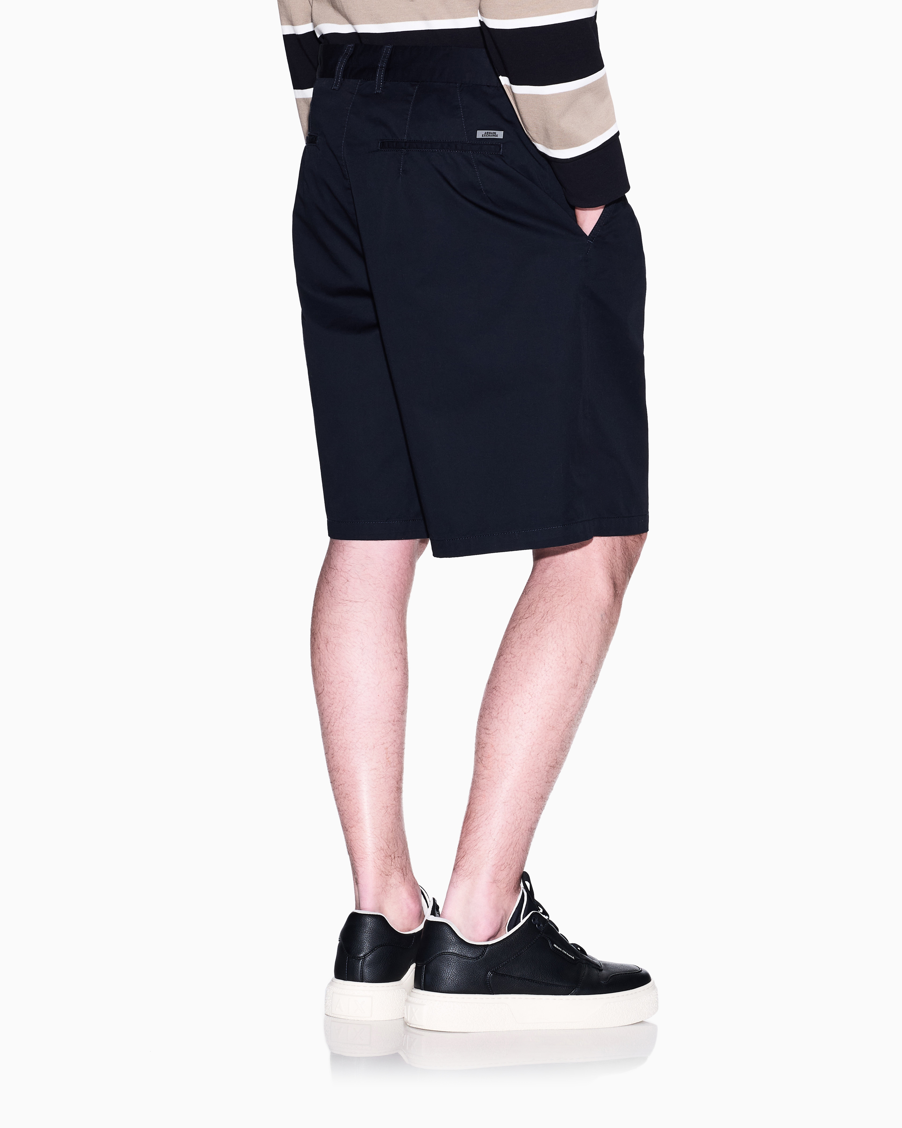 Bermuda shorts with pleats cotton twill