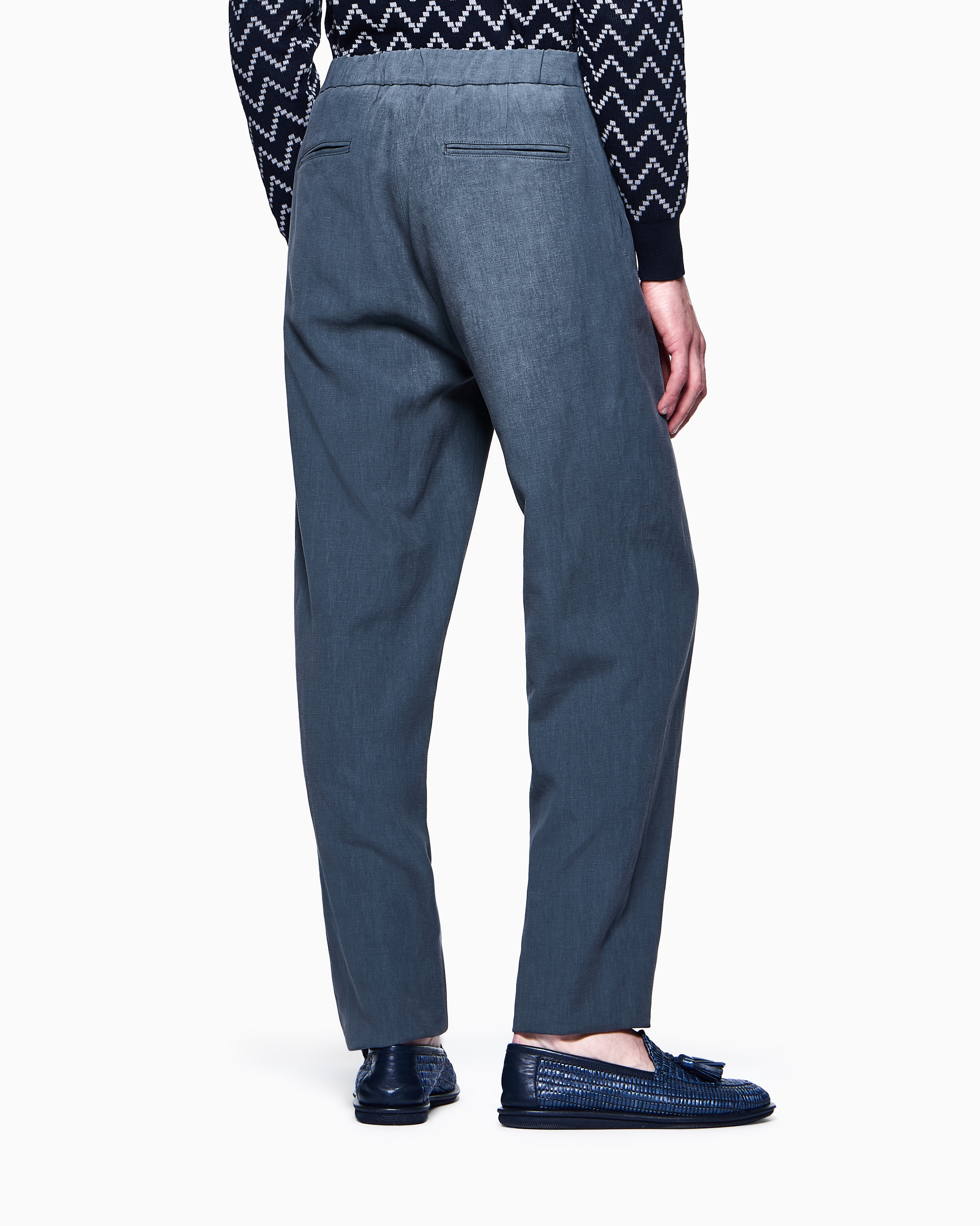 Giorgio Armani Single-pleat, Linen-canvas Trousers