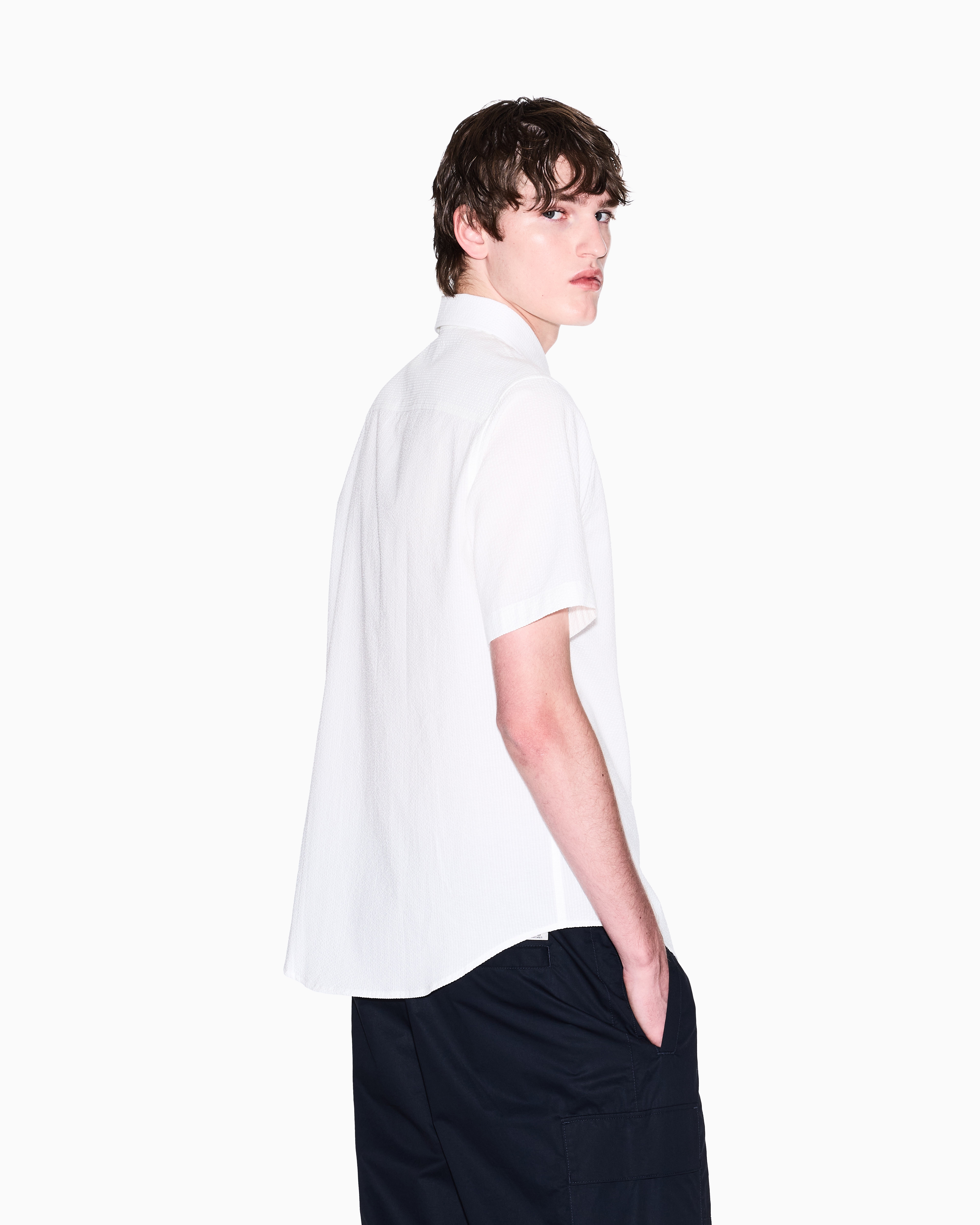 Armani Exchange - Regular fit short sleeve shirt, Man, White, Size:
