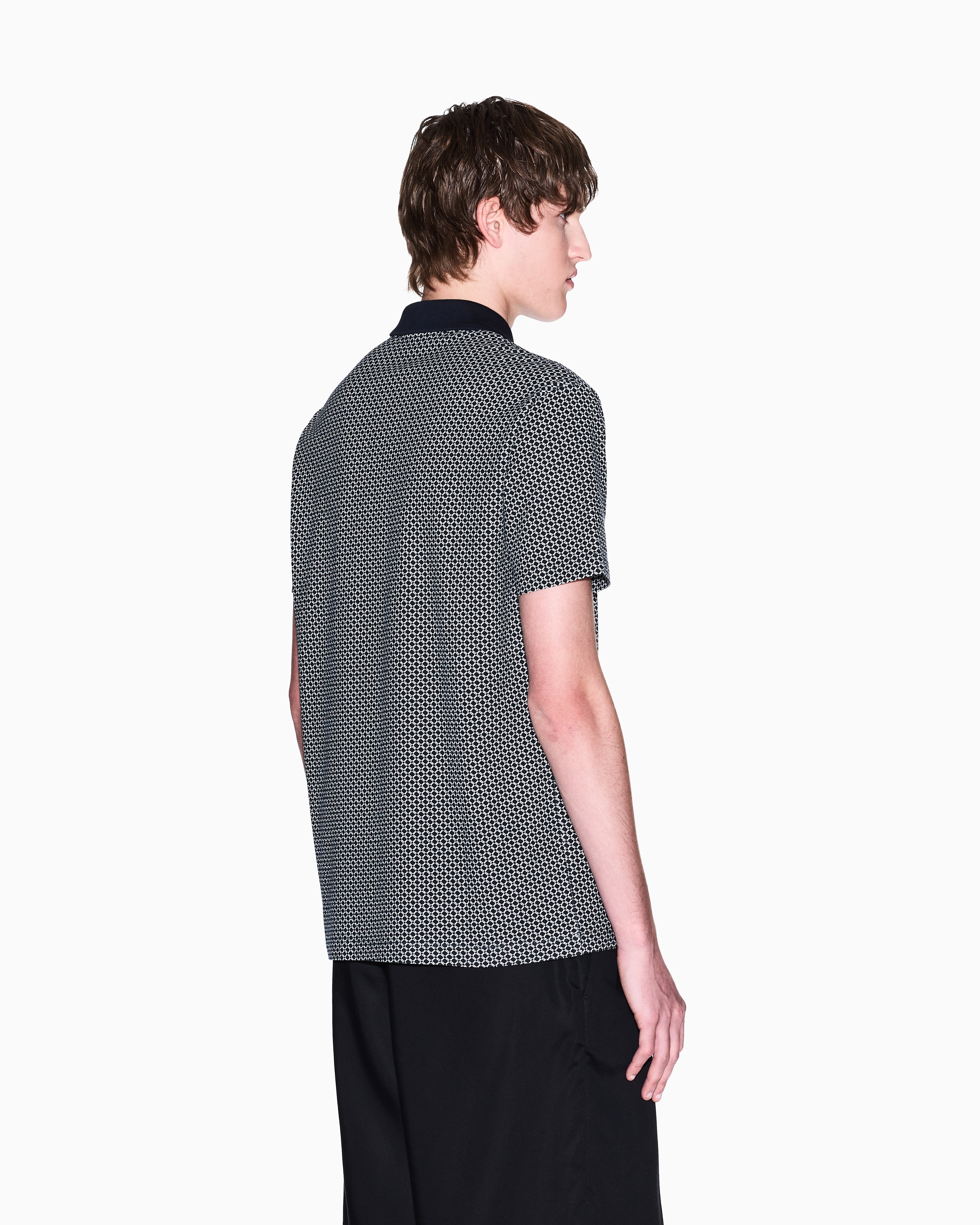 Armani Exchange - Regular fit polo shirt stretch jersey, Man, Blue, Size: