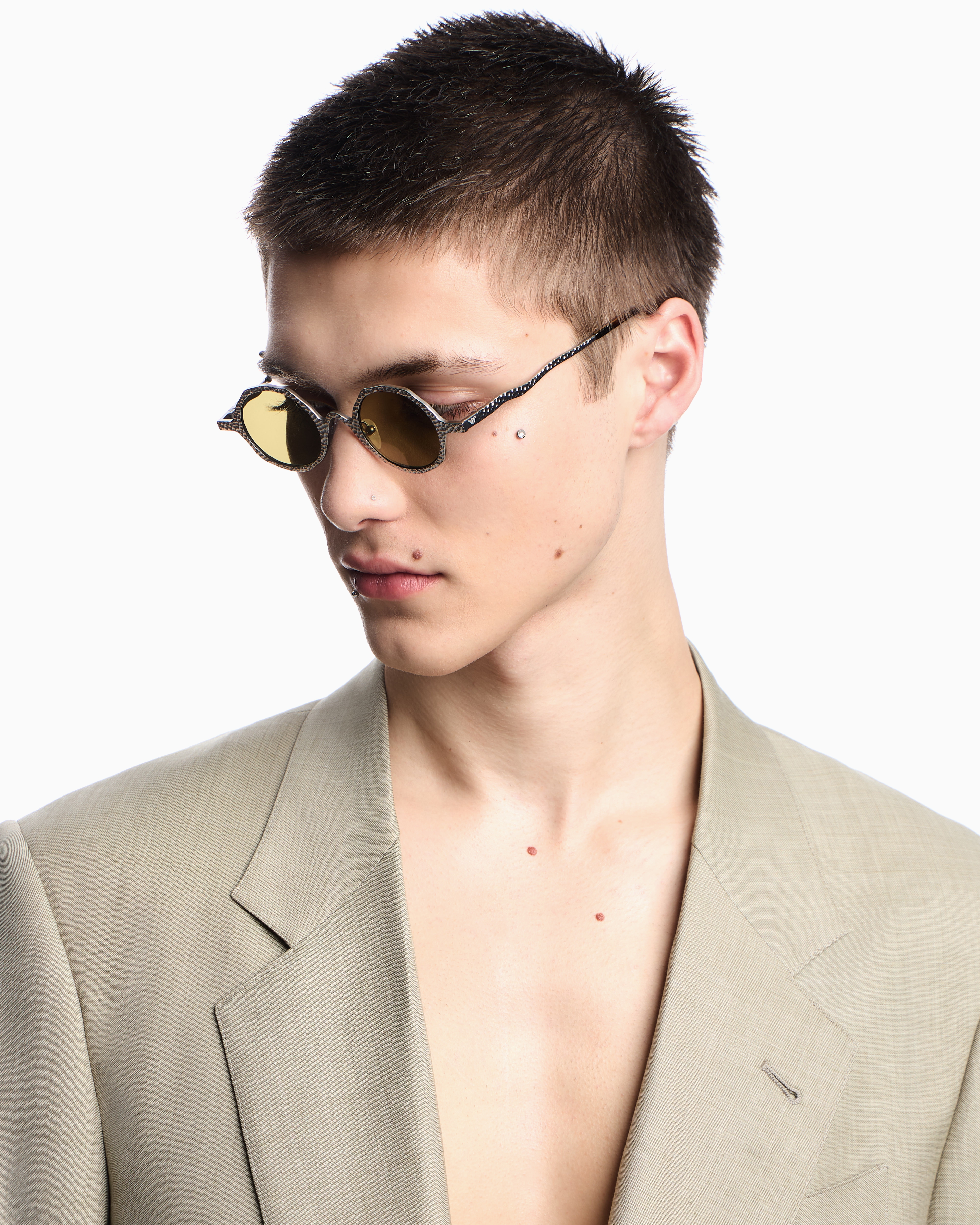 Emporio Armani Round-frame Sunglasses In Silber