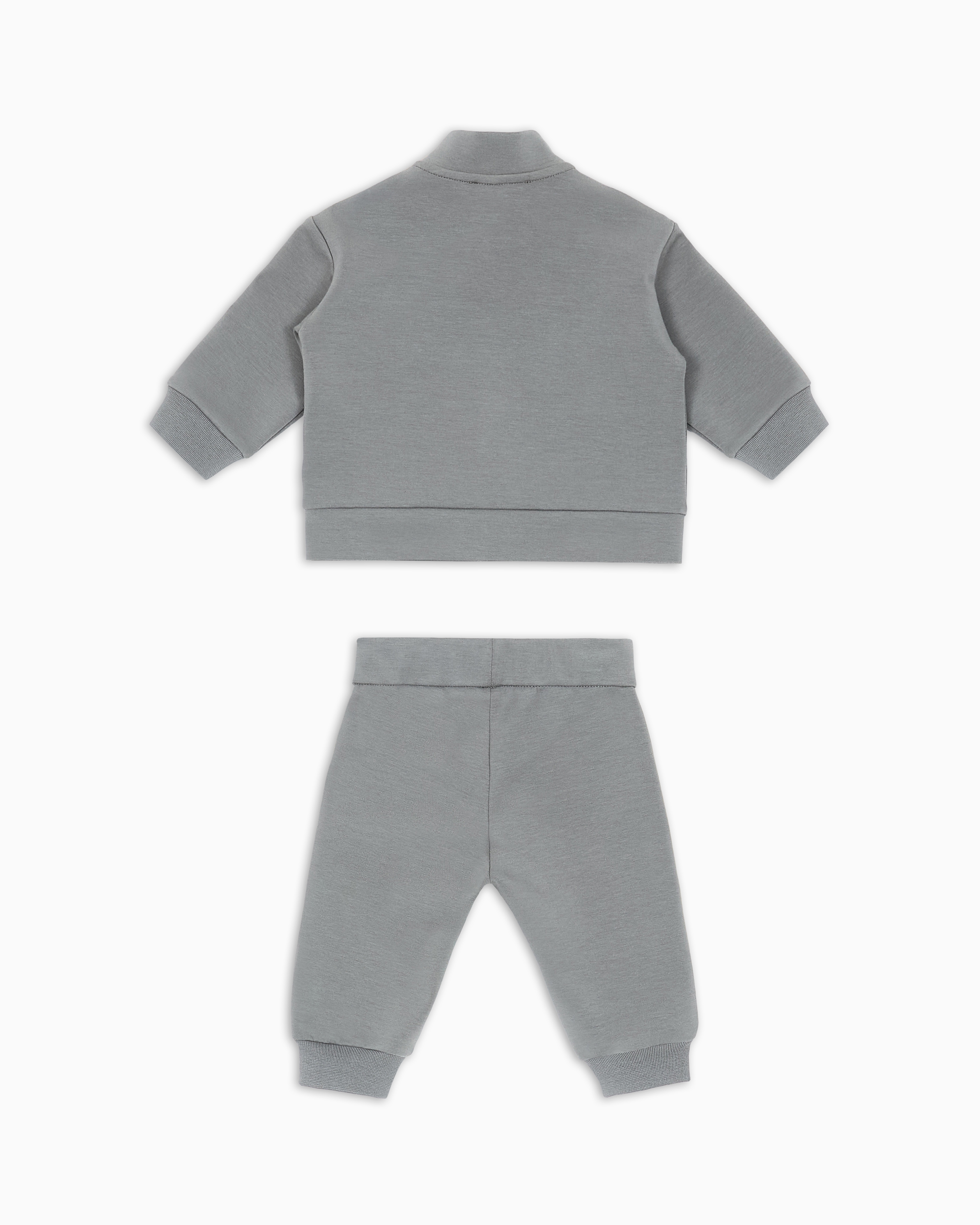 Emporio Armani Interlock Double-jersey Tracksuit Featuring A Sweatshirt And Joggers With Logo Tape In Green