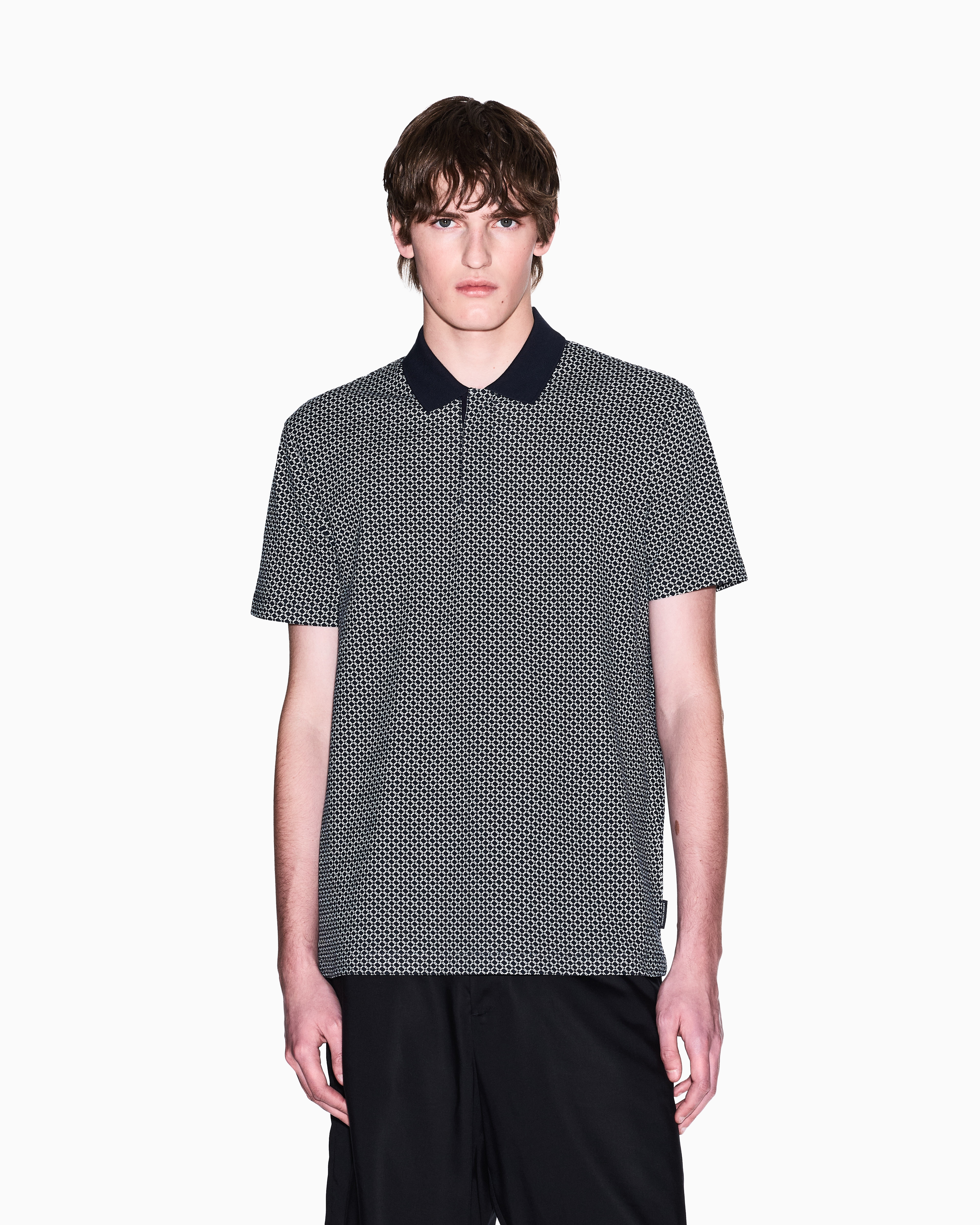 Armani Exchange - Regular fit polo shirt stretch jersey, Man, Blue, Size: