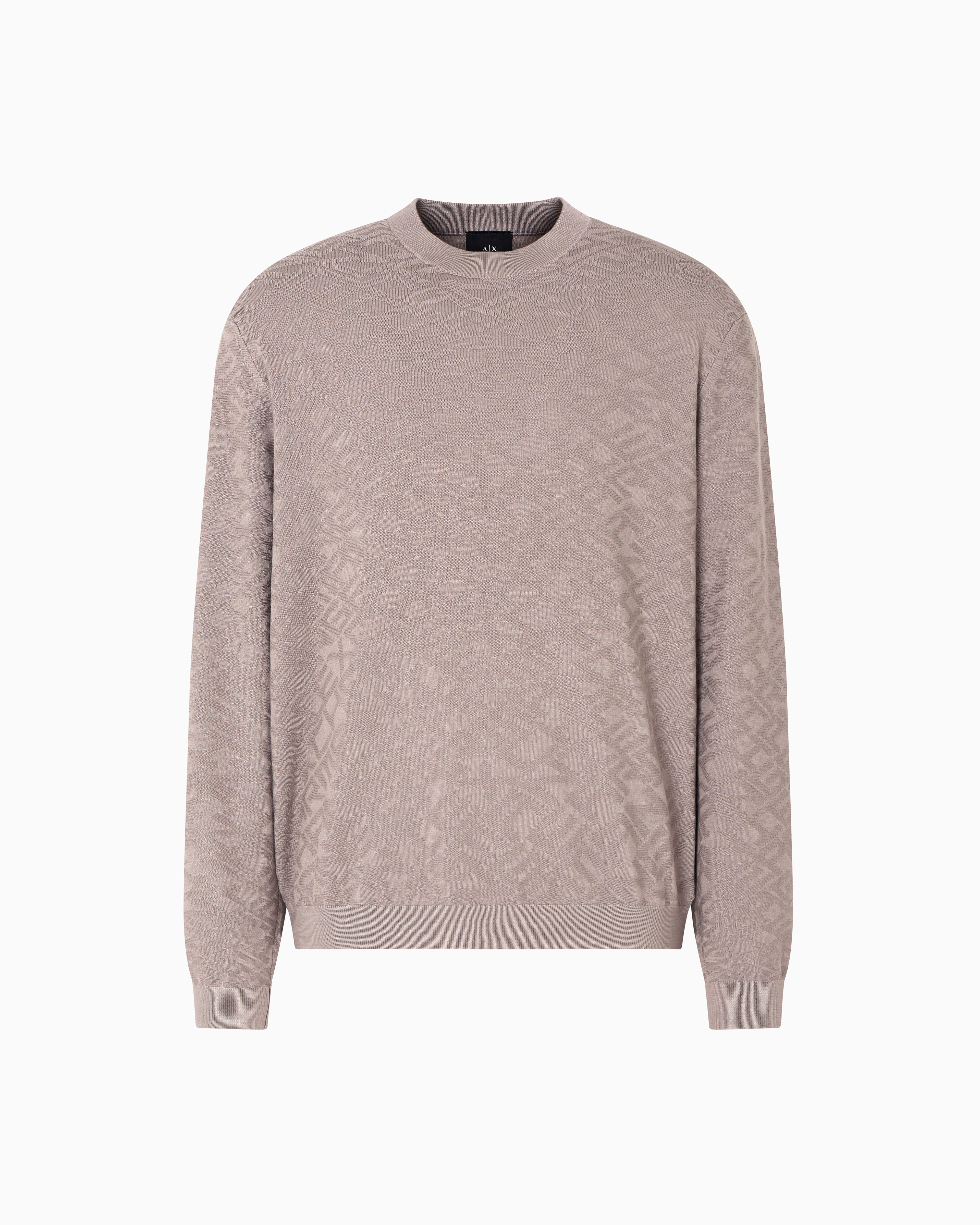 Armani Exchange Asv Basic Crewneck Sweater In Beige