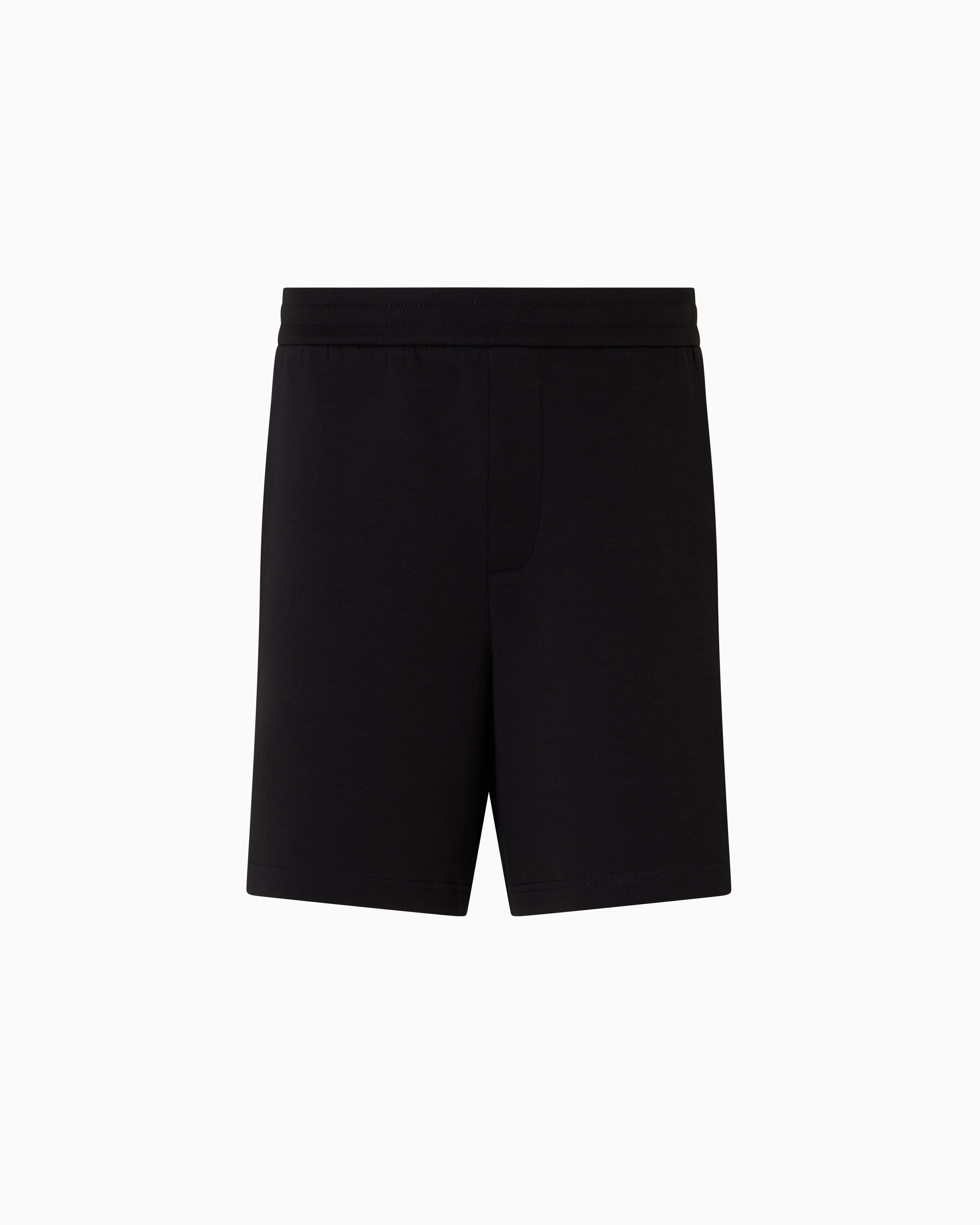 Armani Exchange Basic Bermuda In Stretch Fabric In Black