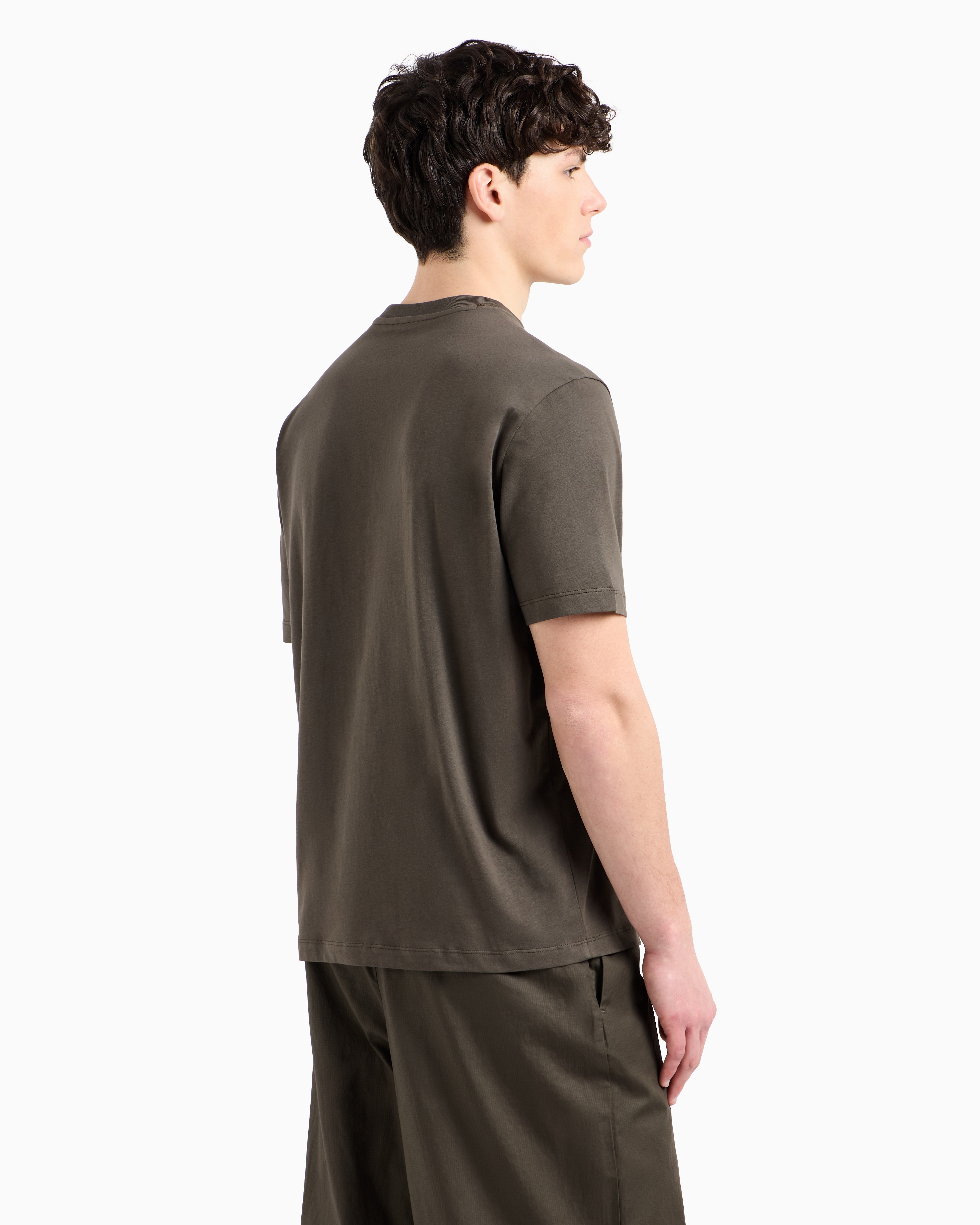 Armani Exchange - Regular fit T-shirt with print on the chest, Man, Green, Size: