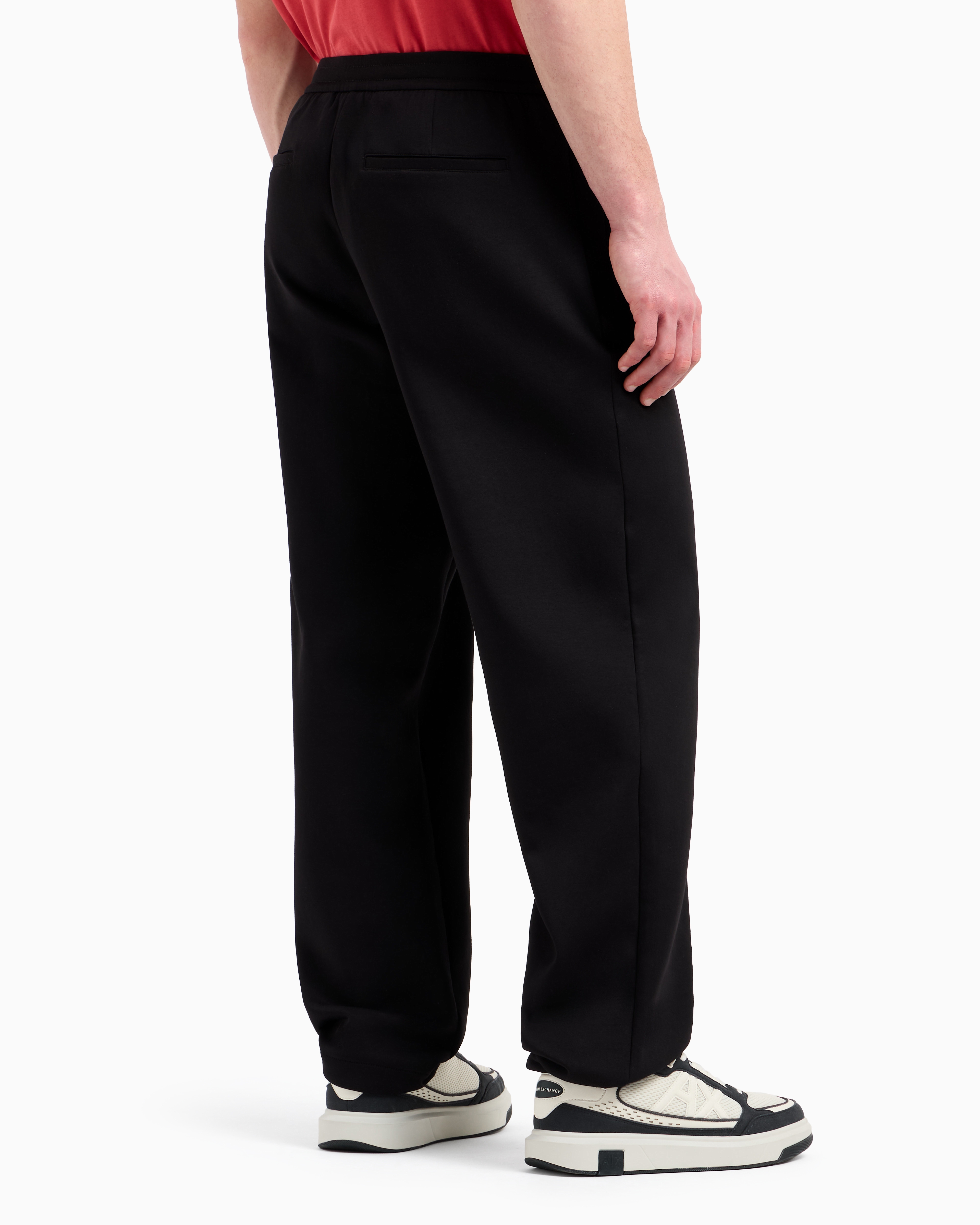 Armani Exchange - Bonded Stretch Fleece Joggers, Man, Black, Size: