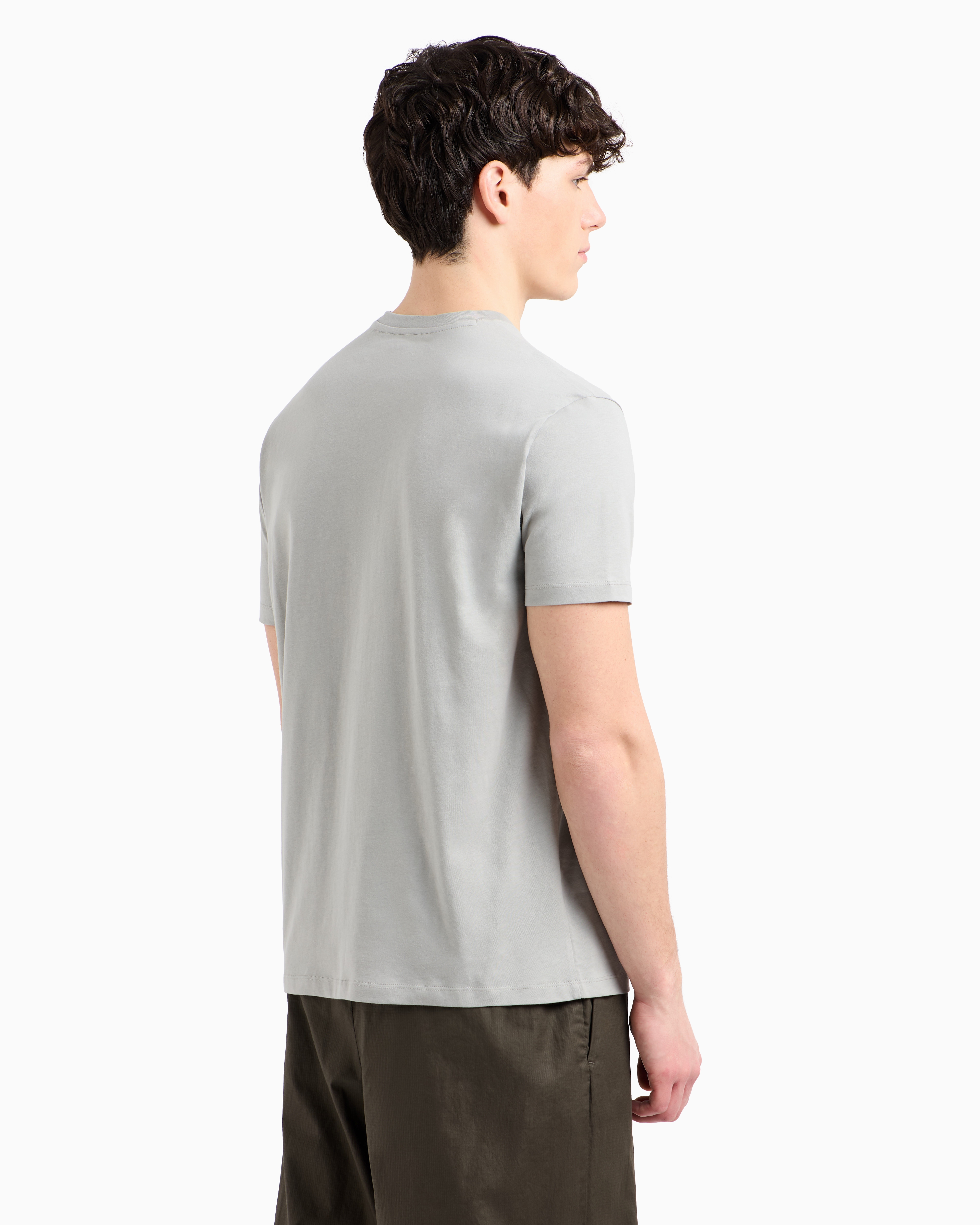 Armani Exchange - Regular fit T-shirt with ASV logo, Man, Grey, Size: