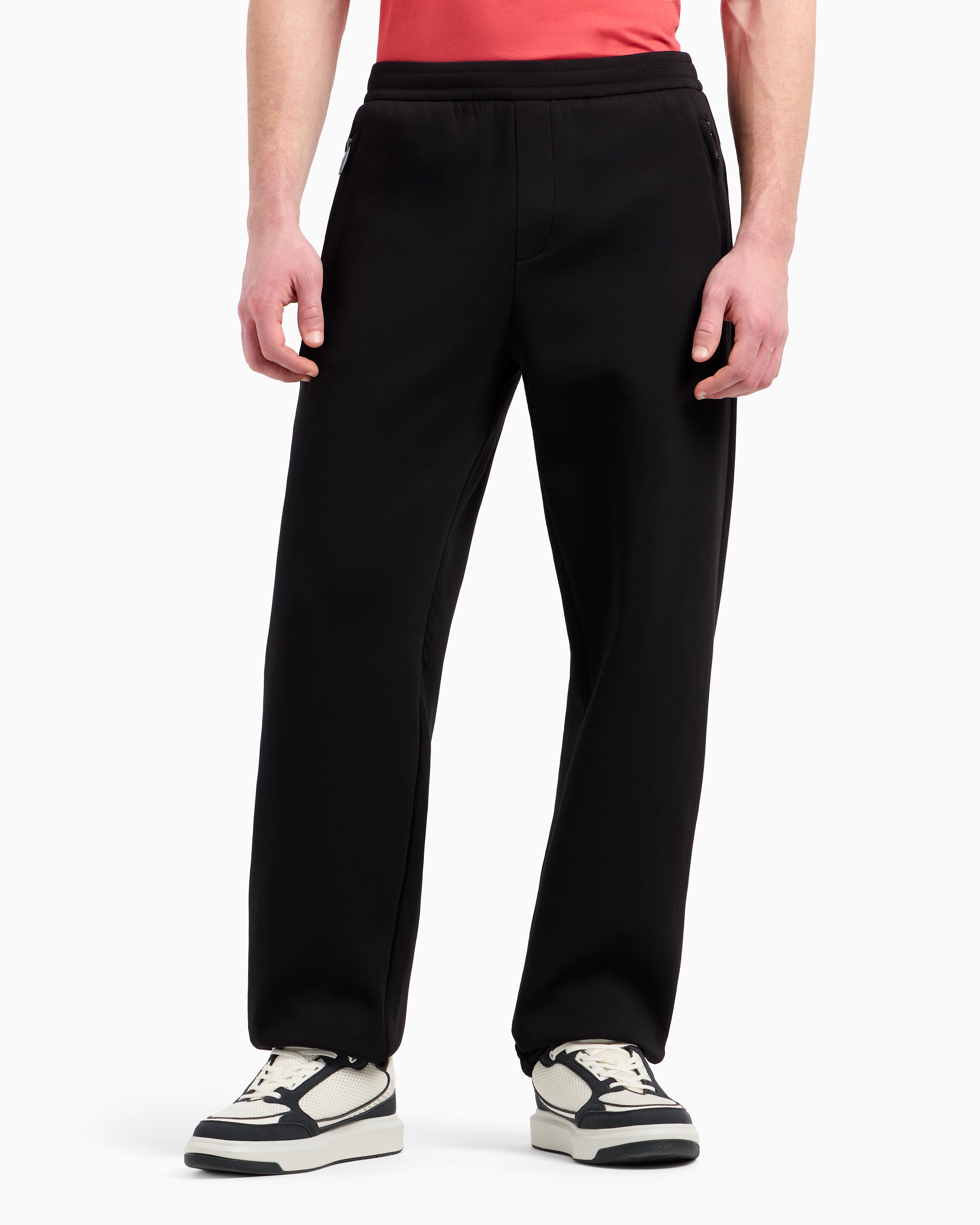 Armani Exchange - Bonded Stretch Fleece Joggers, Man, Black, Size: