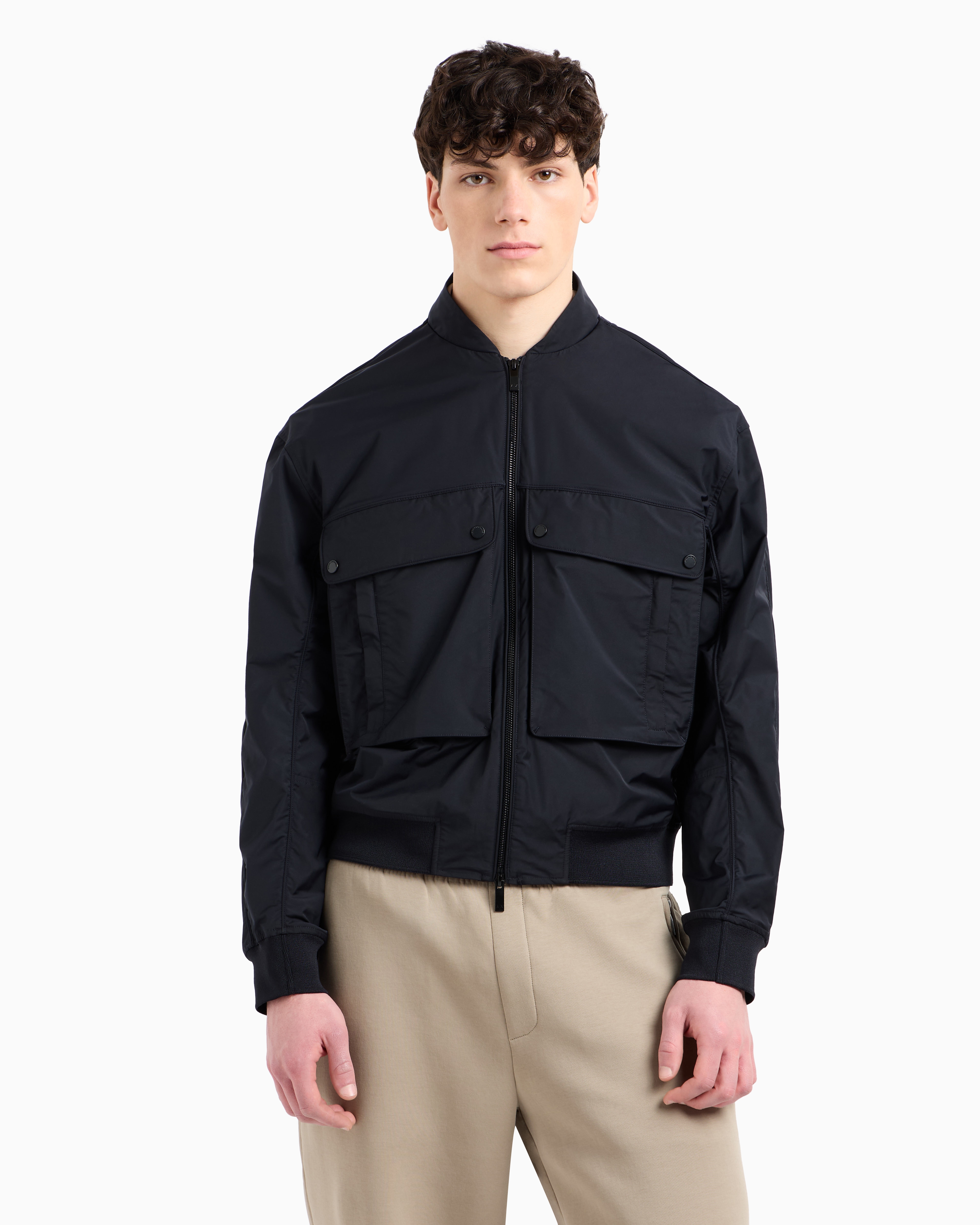 Armani Exchange - Bomber with maxi pockets, Man, Navy Blue, Size: