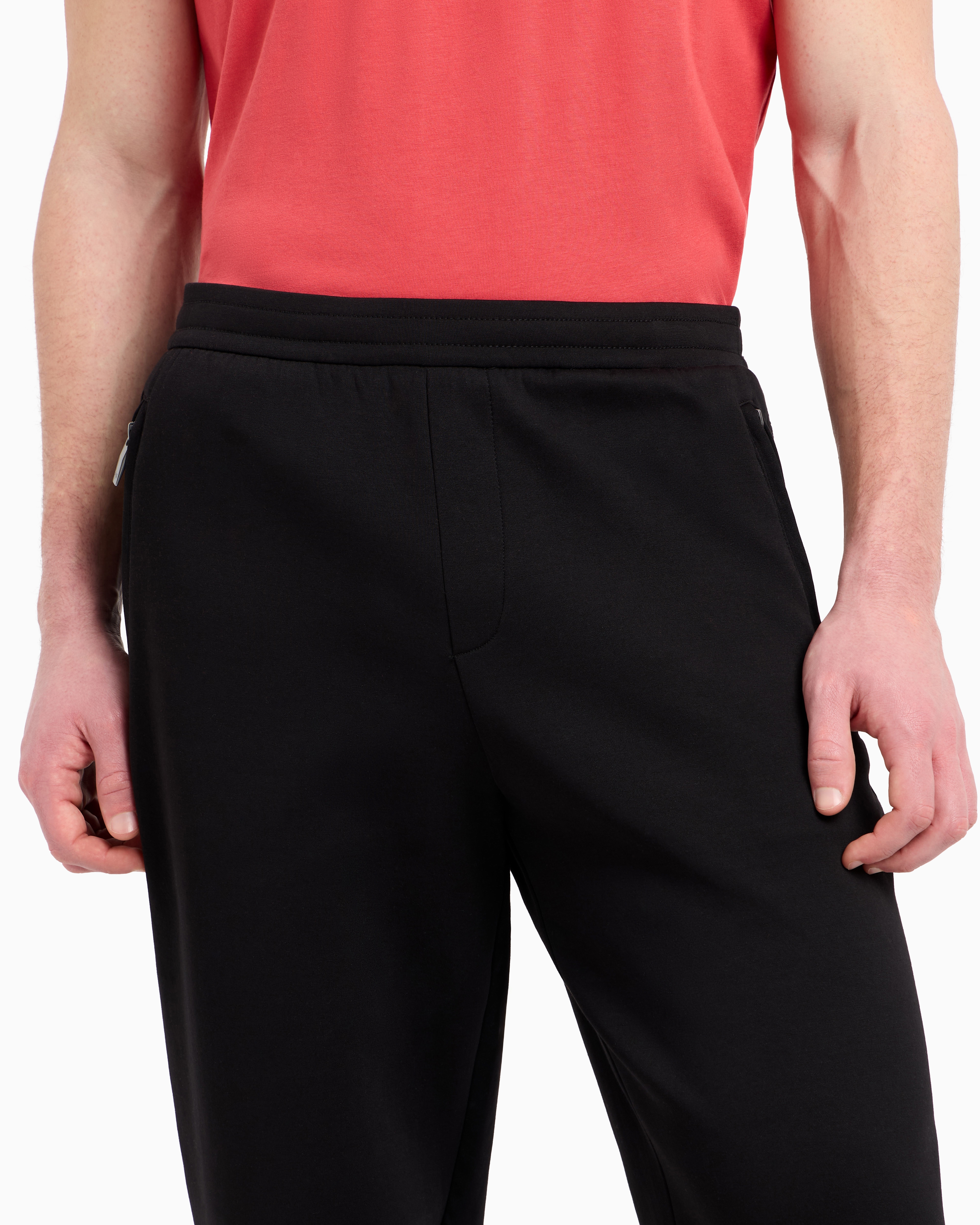 Armani Exchange - Bonded Stretch Fleece Joggers, Man, Black, Size: