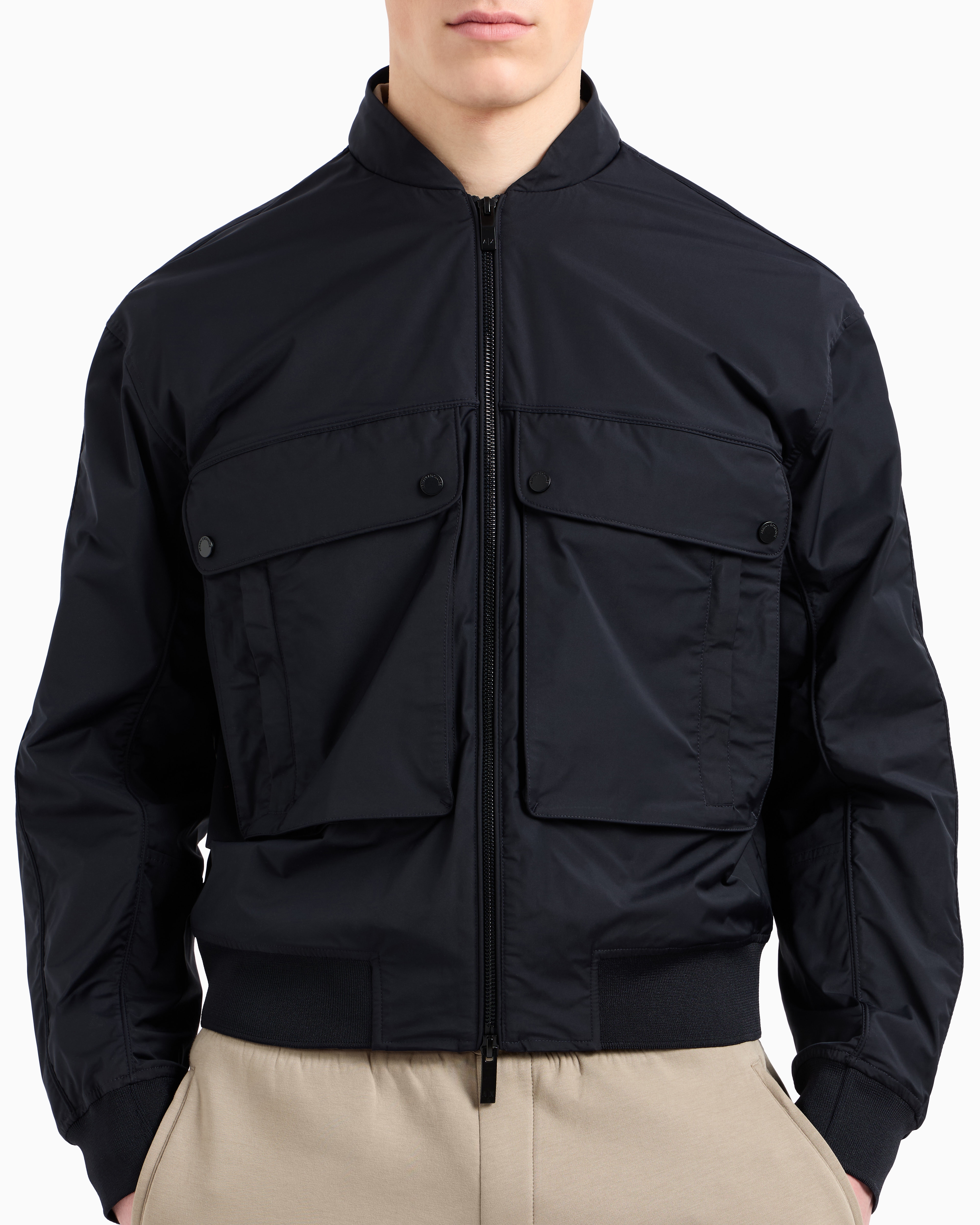 Armani Exchange - Bomber with maxi pockets, Man, Navy Blue, Size: