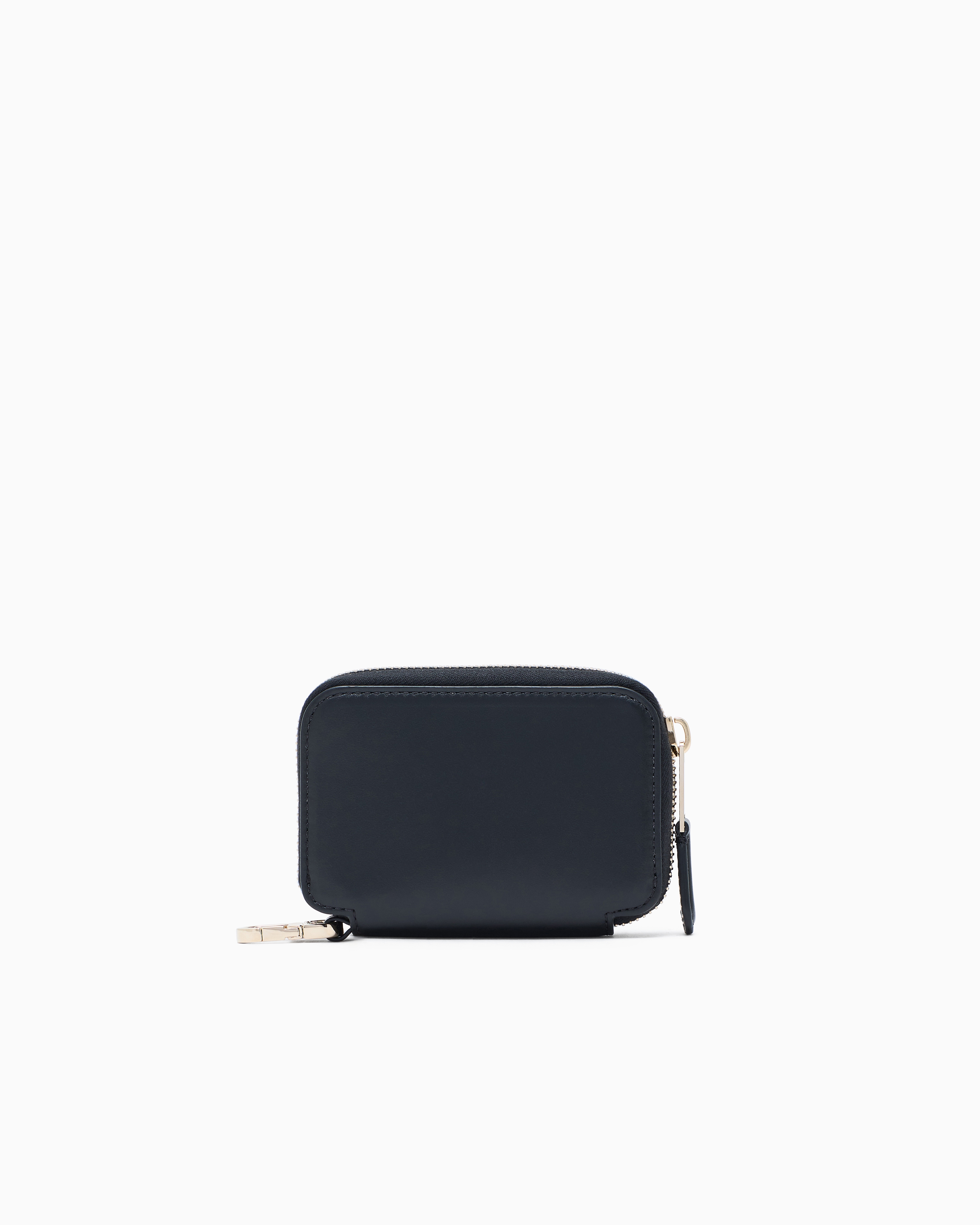 Giorgio Armani Leather Mini Wraparound-zip Wallet In Black