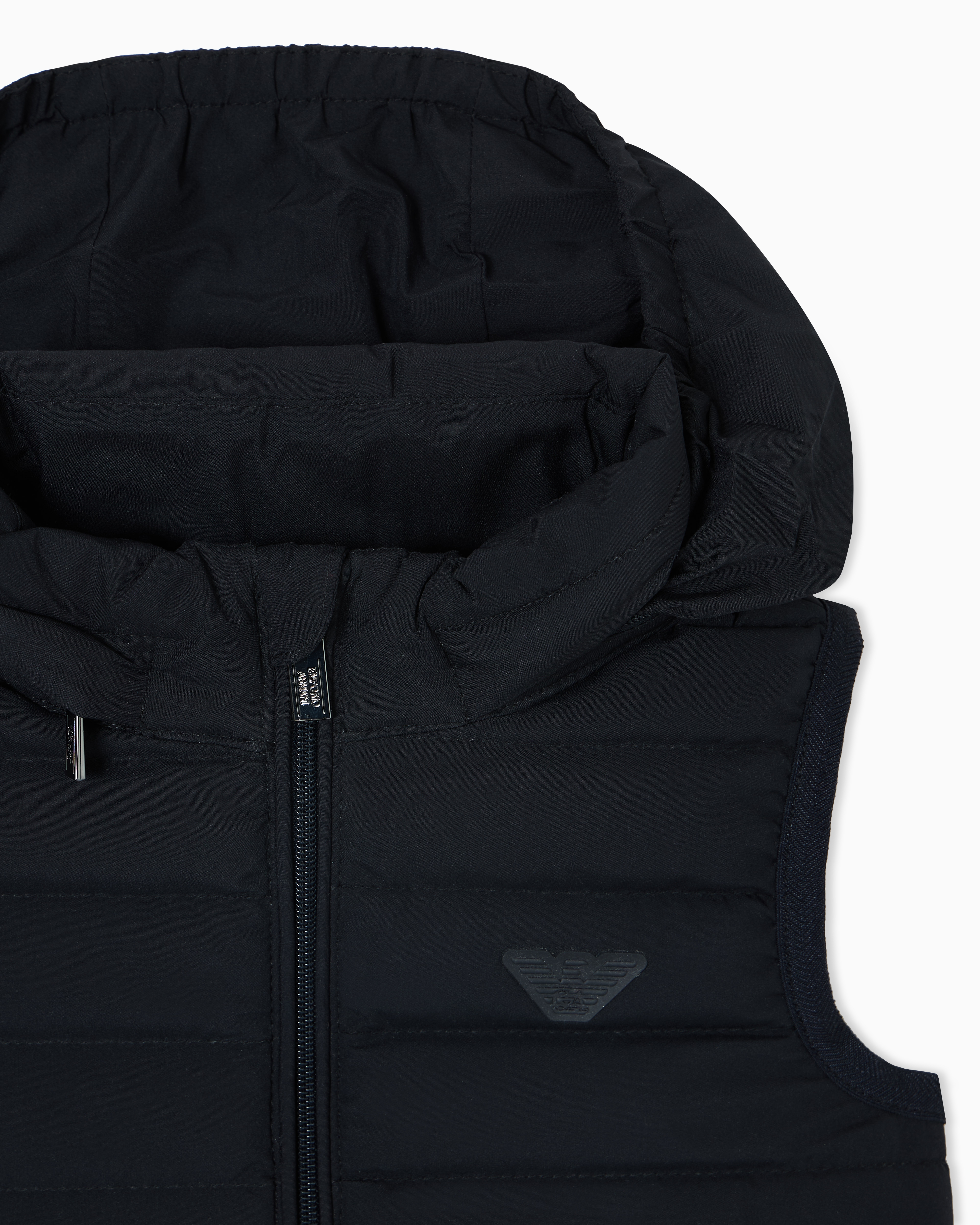 ジップアップ ダウンベスト ナイロン ロゴパッチ | Emporio Armani