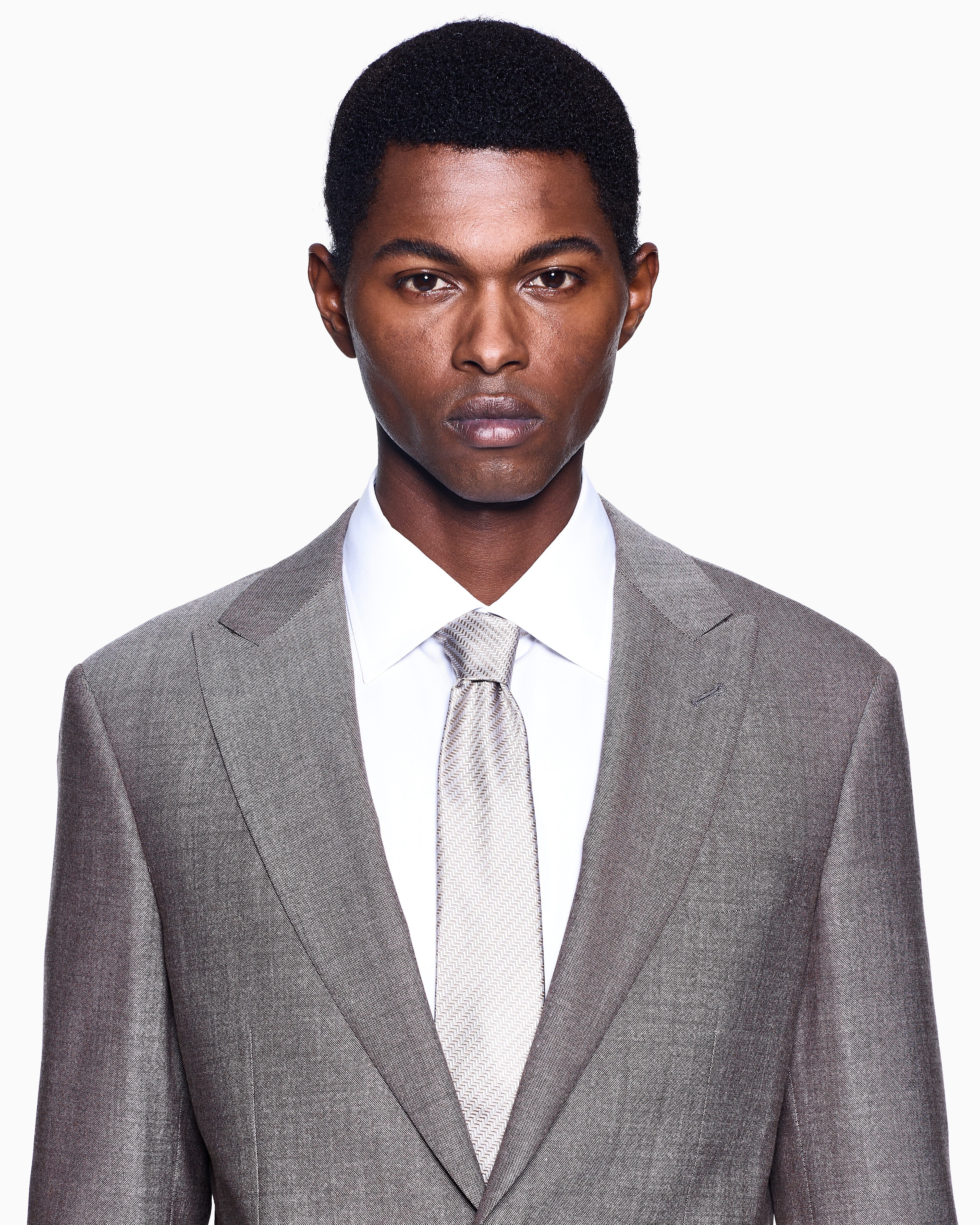 Giorgio Armani Single-breasted Soho Line Suit In Two-tone Armure Wool