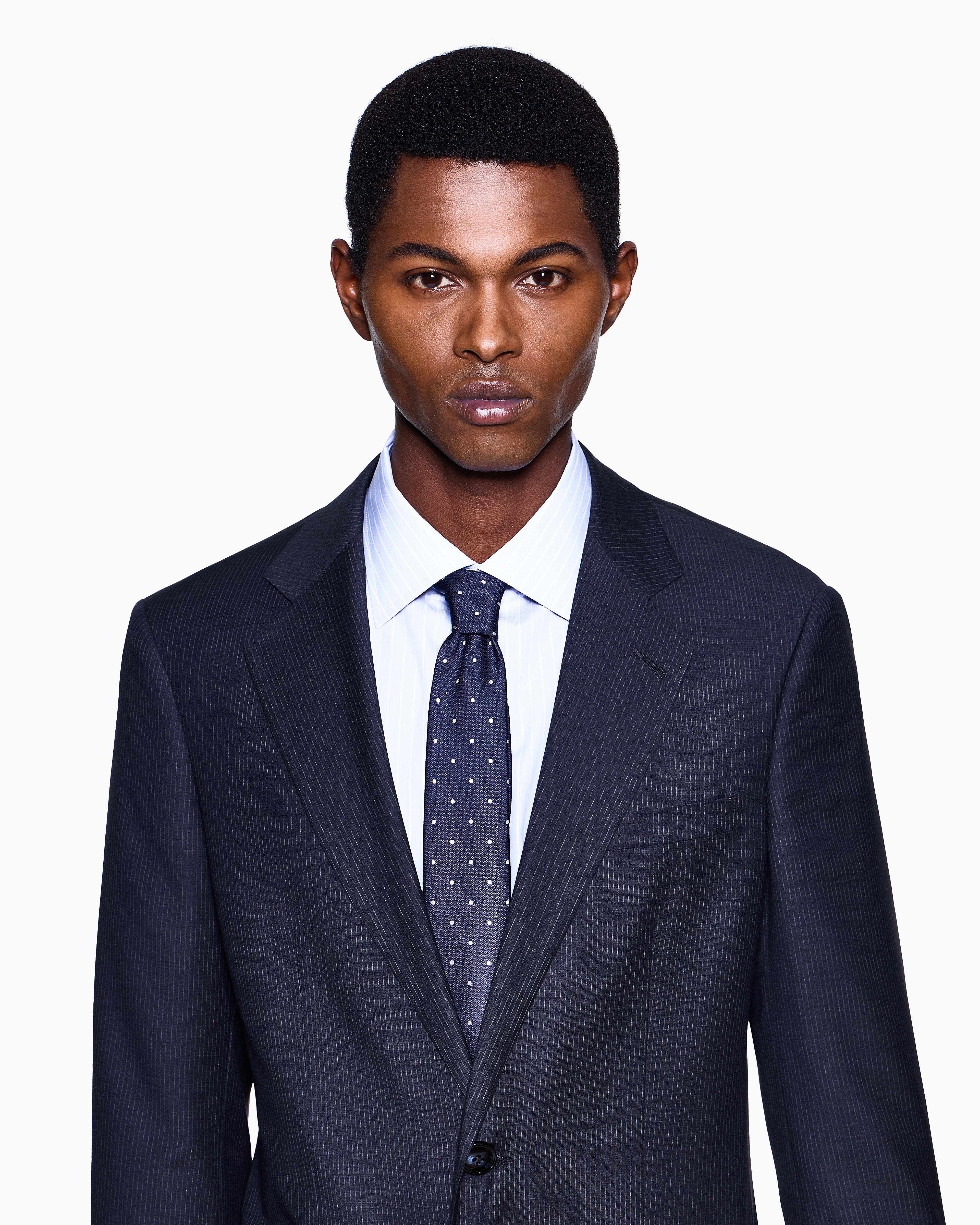 Giorgio Armani Single-breasted Soho Line Suit In Micro-pinstriped Virgin Wool
