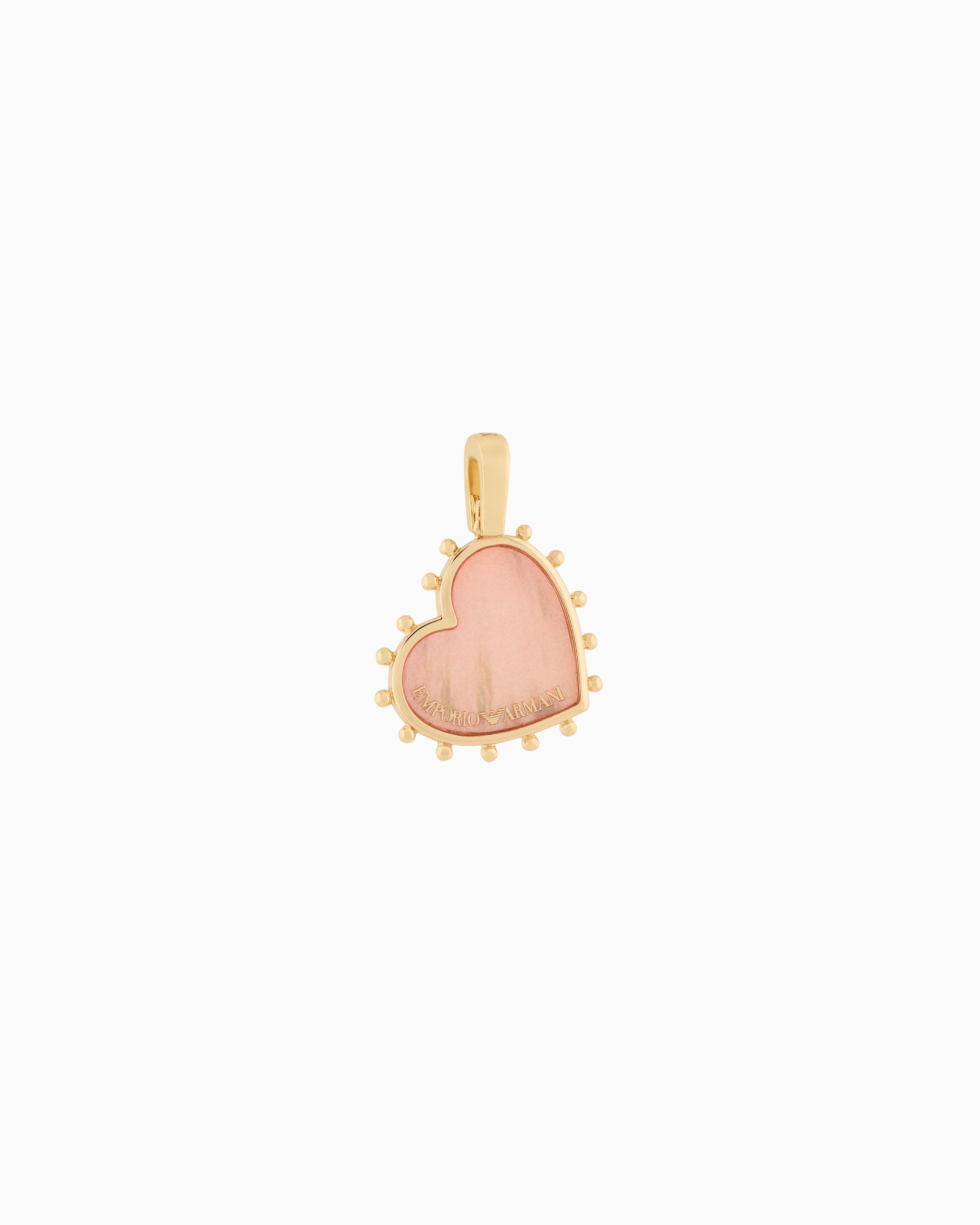 Emporio Armani Pink Rose Quartz Charm In Multicoloured