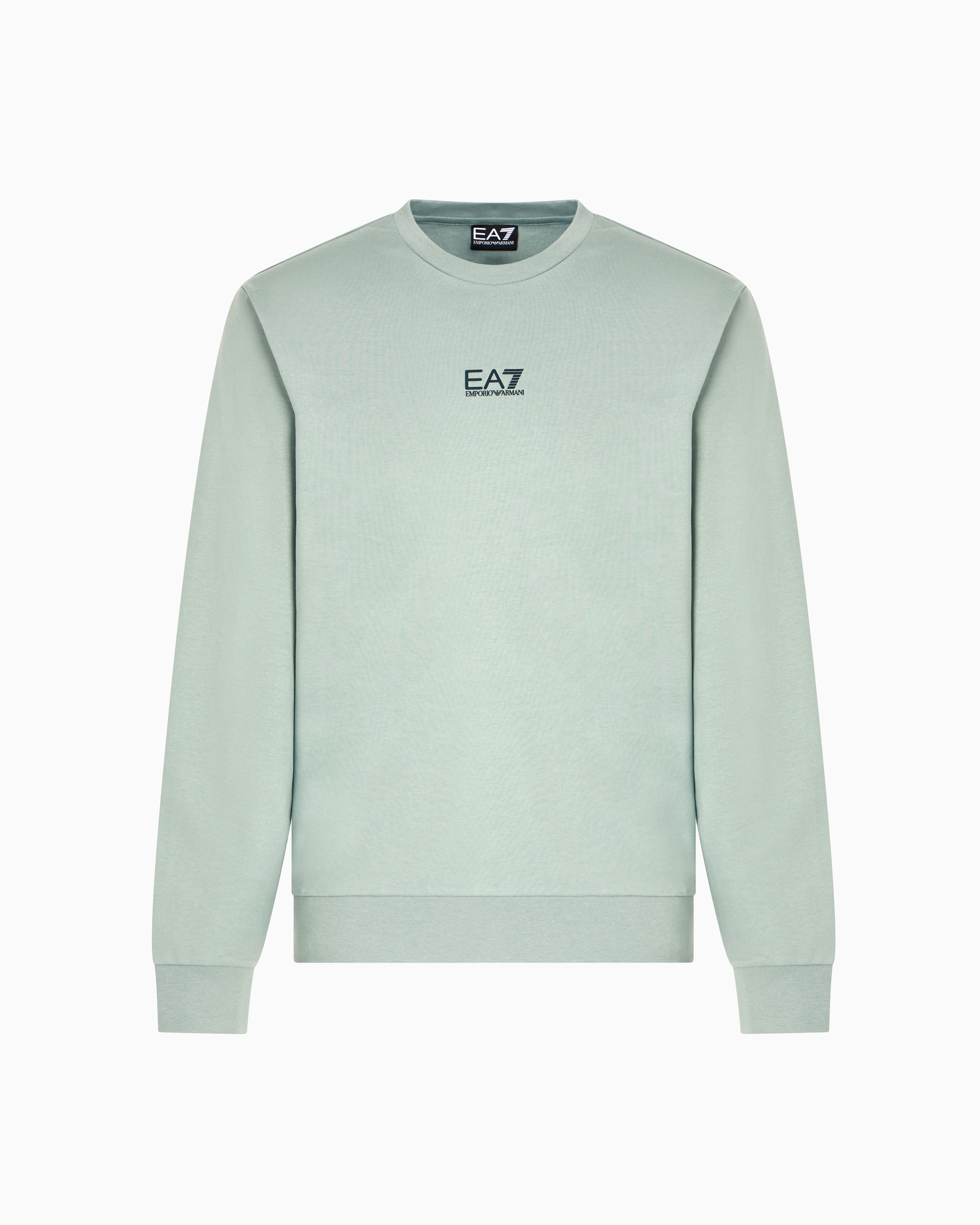 Ea7 Core Identity Cotton Crew-neck Sweatshirt In Green