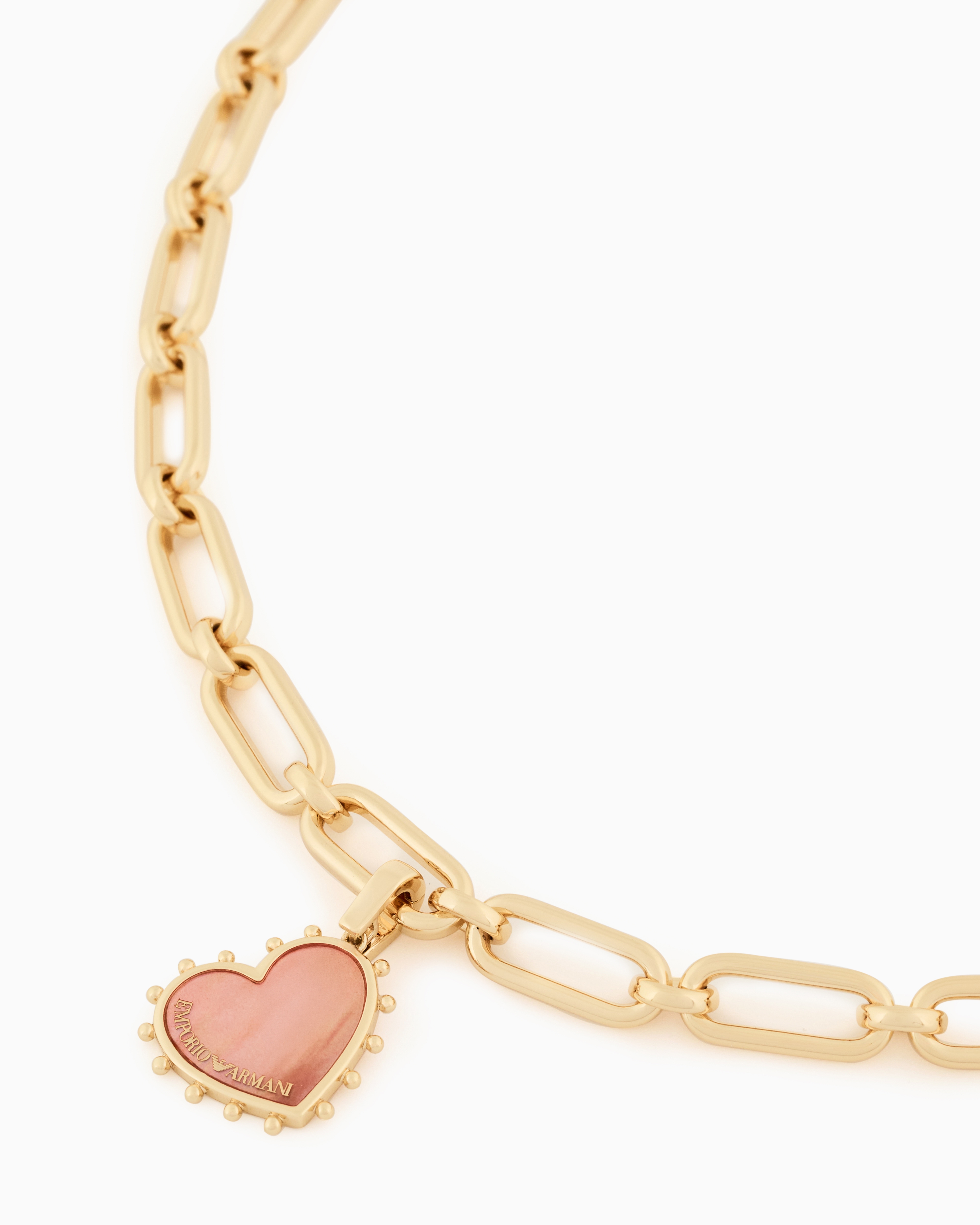 Emporio Armani Pink Rose Quartz Charm In Multicoloured