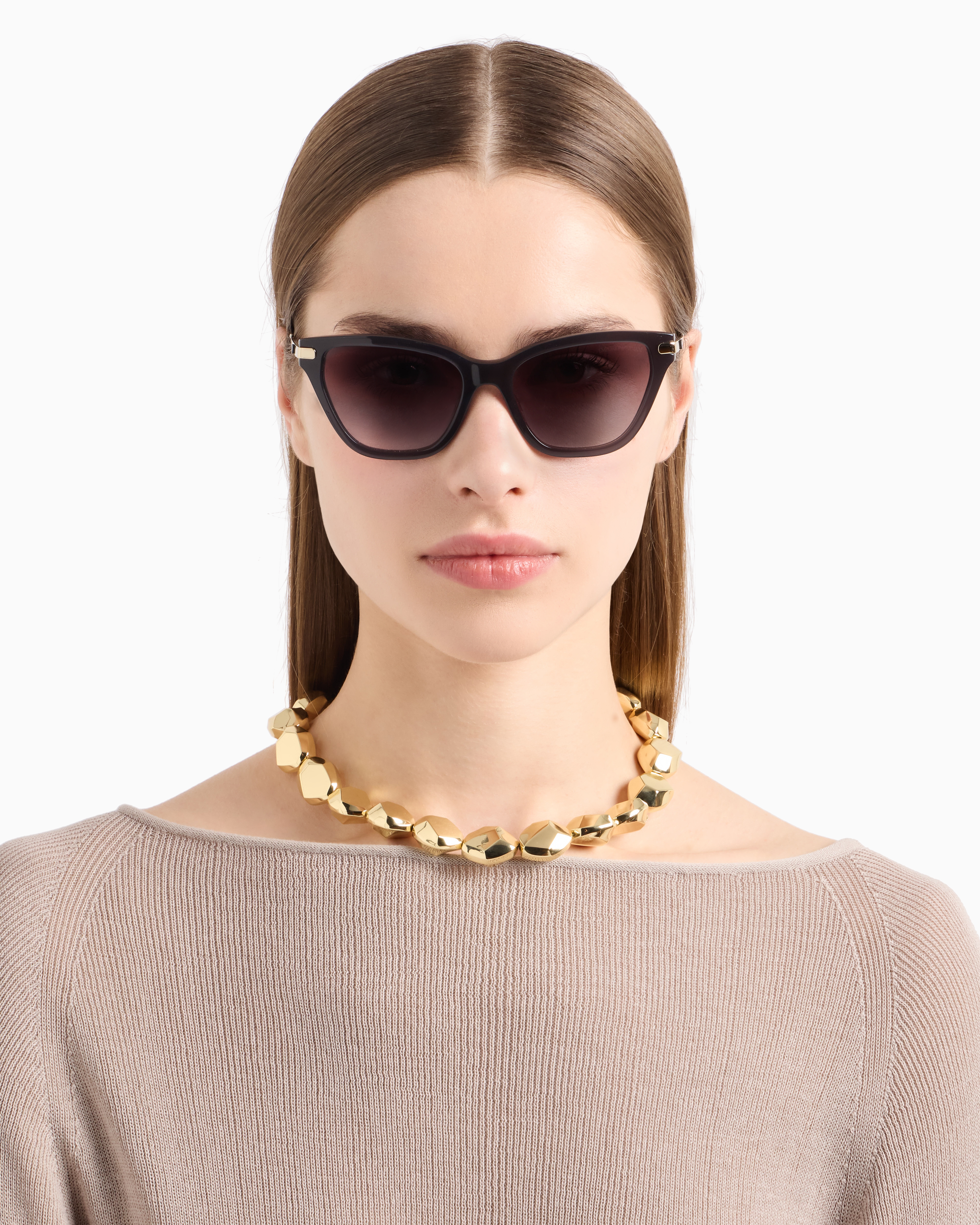 Emporio Armani Women's Asian-fit Cat-eye Sunglasses In Goldfarben
