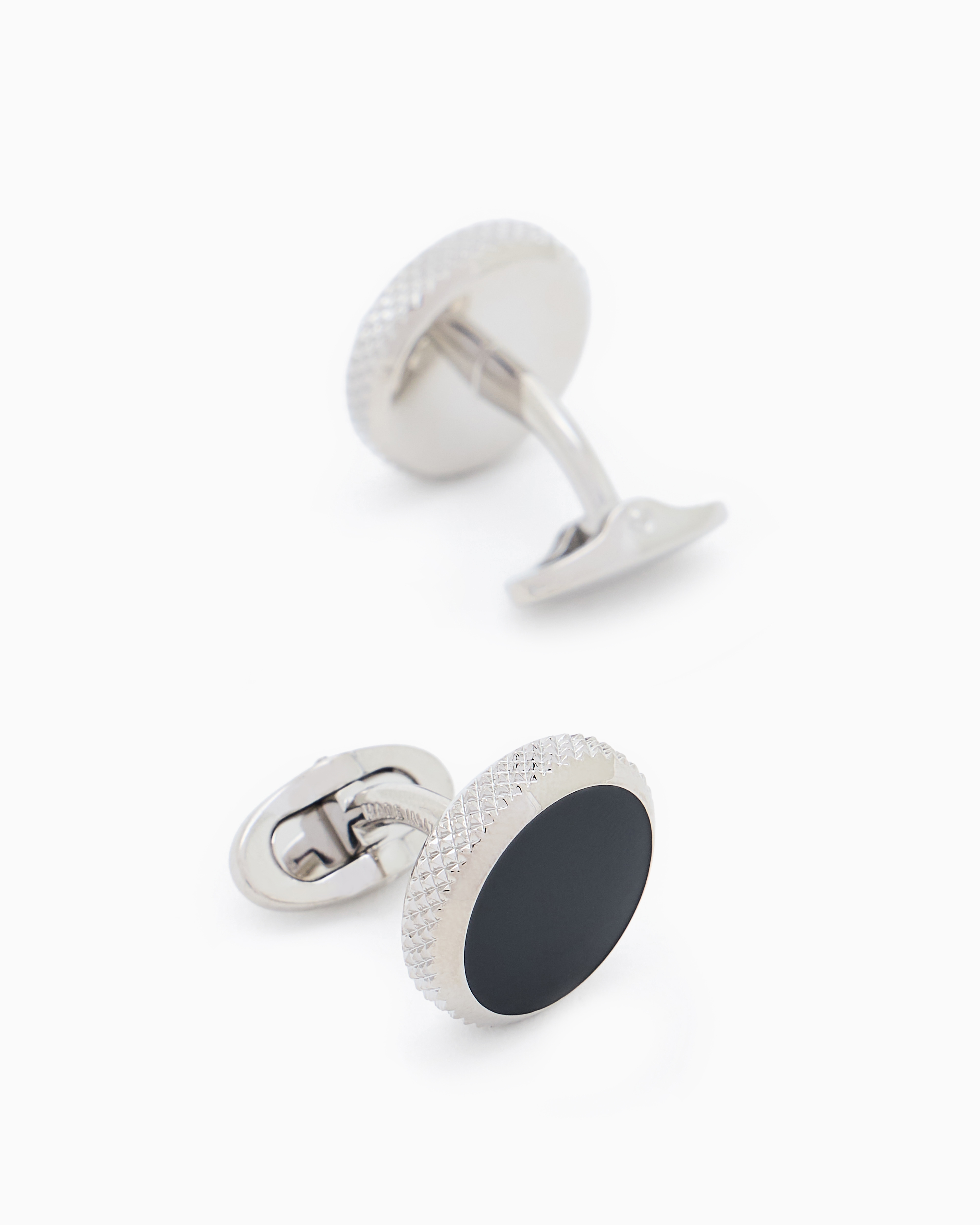 Giorgio Armani Sterling Silver Cufflinks With Enamel Detail