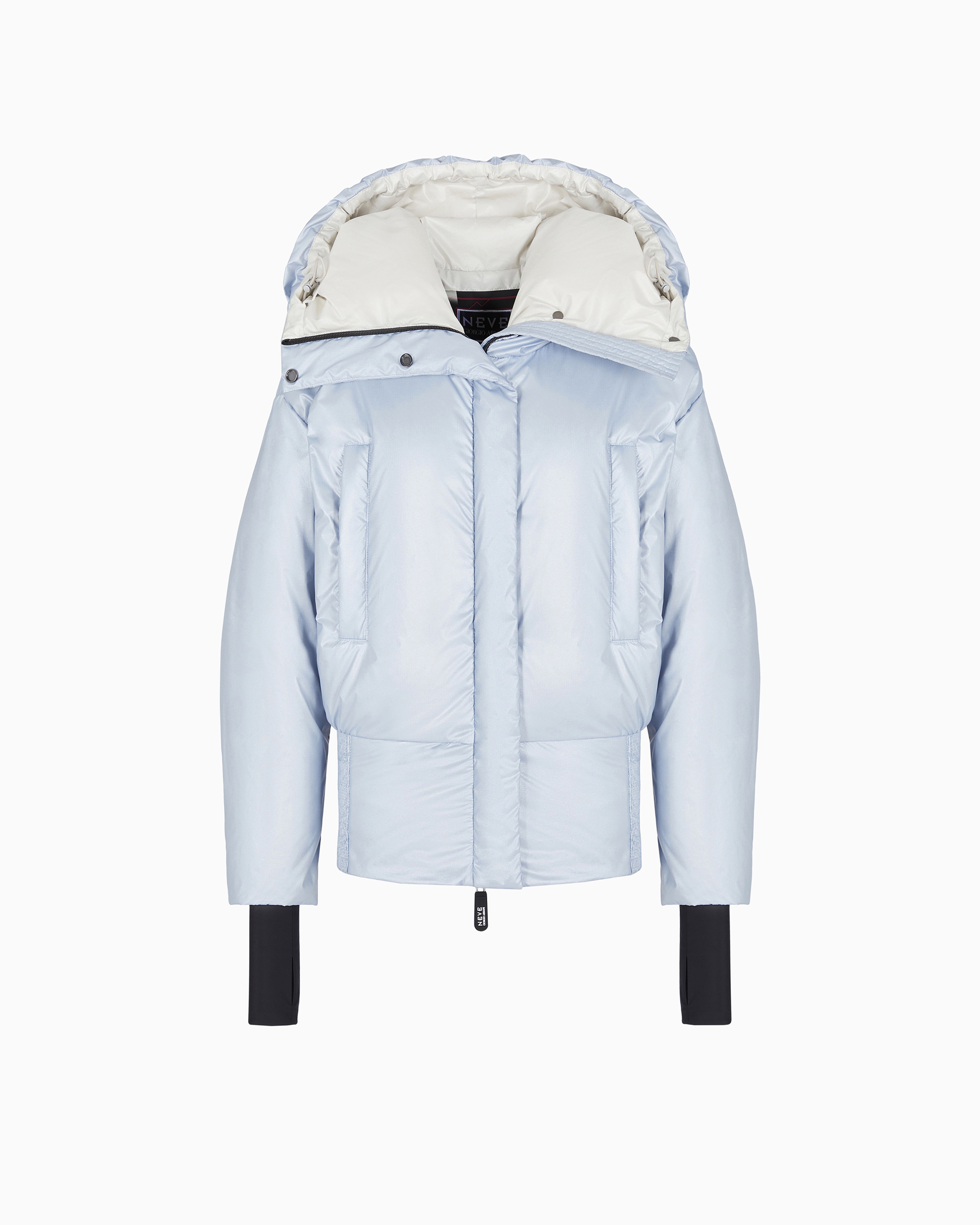Wonton Giorgio Armani Neve ナイロンジャケット Giorgio Armani Navy & White Neve Down Paneled Coat Giorgio