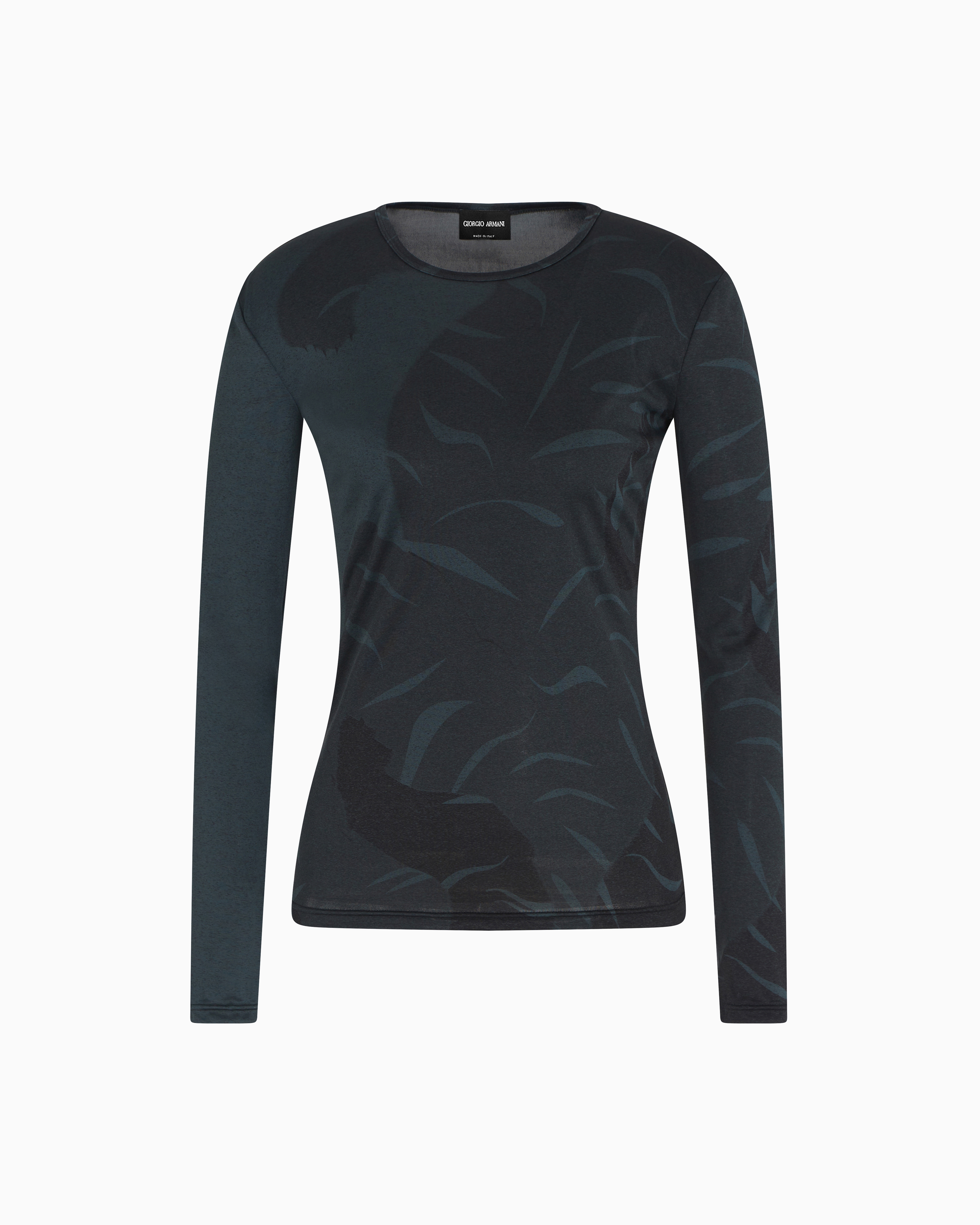 Giorgio Armani Printed Silk Interlock Long-sleeved Jumper