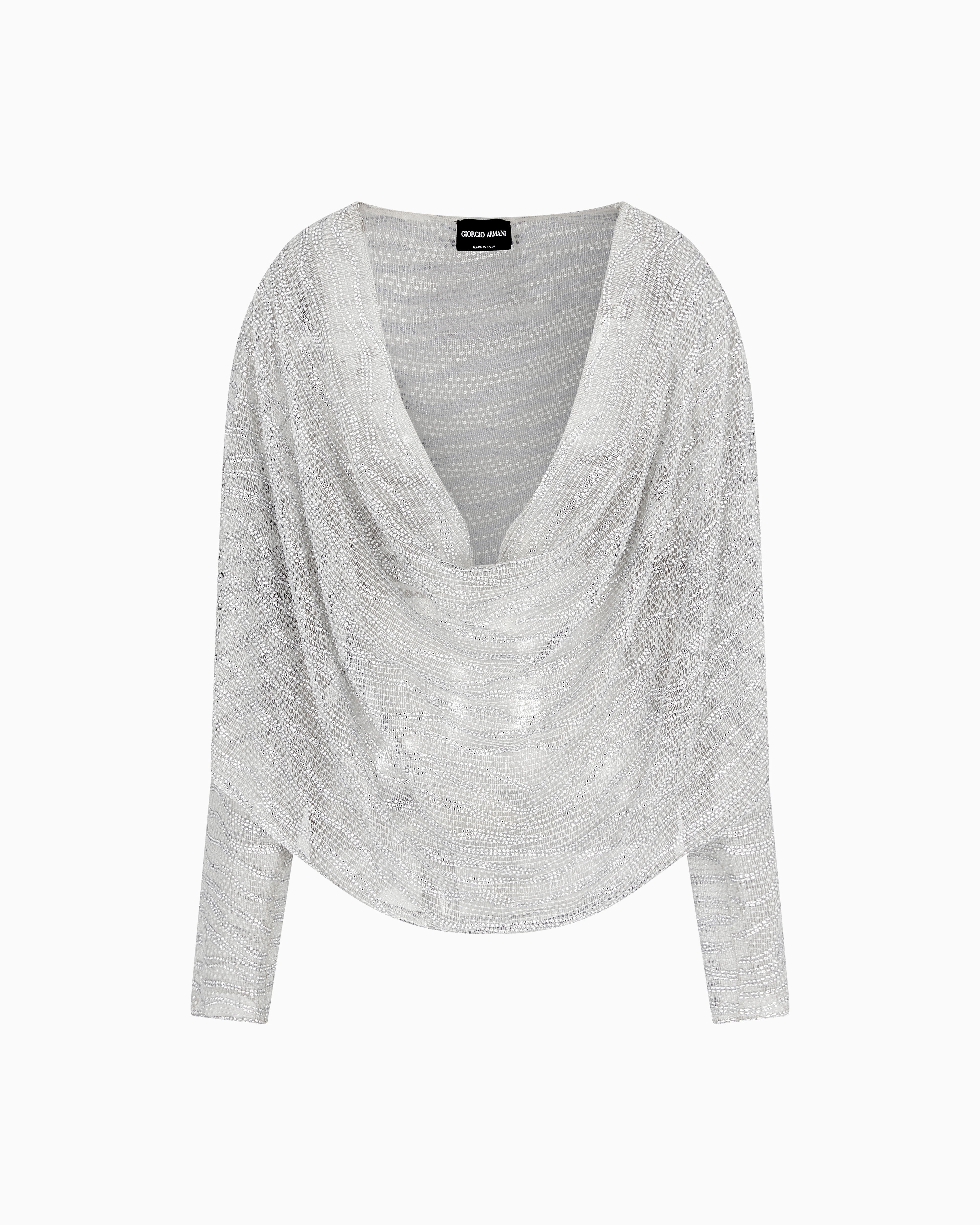 Giorgio Armani Draped Blouse With Lurex And Crystal Embroidery